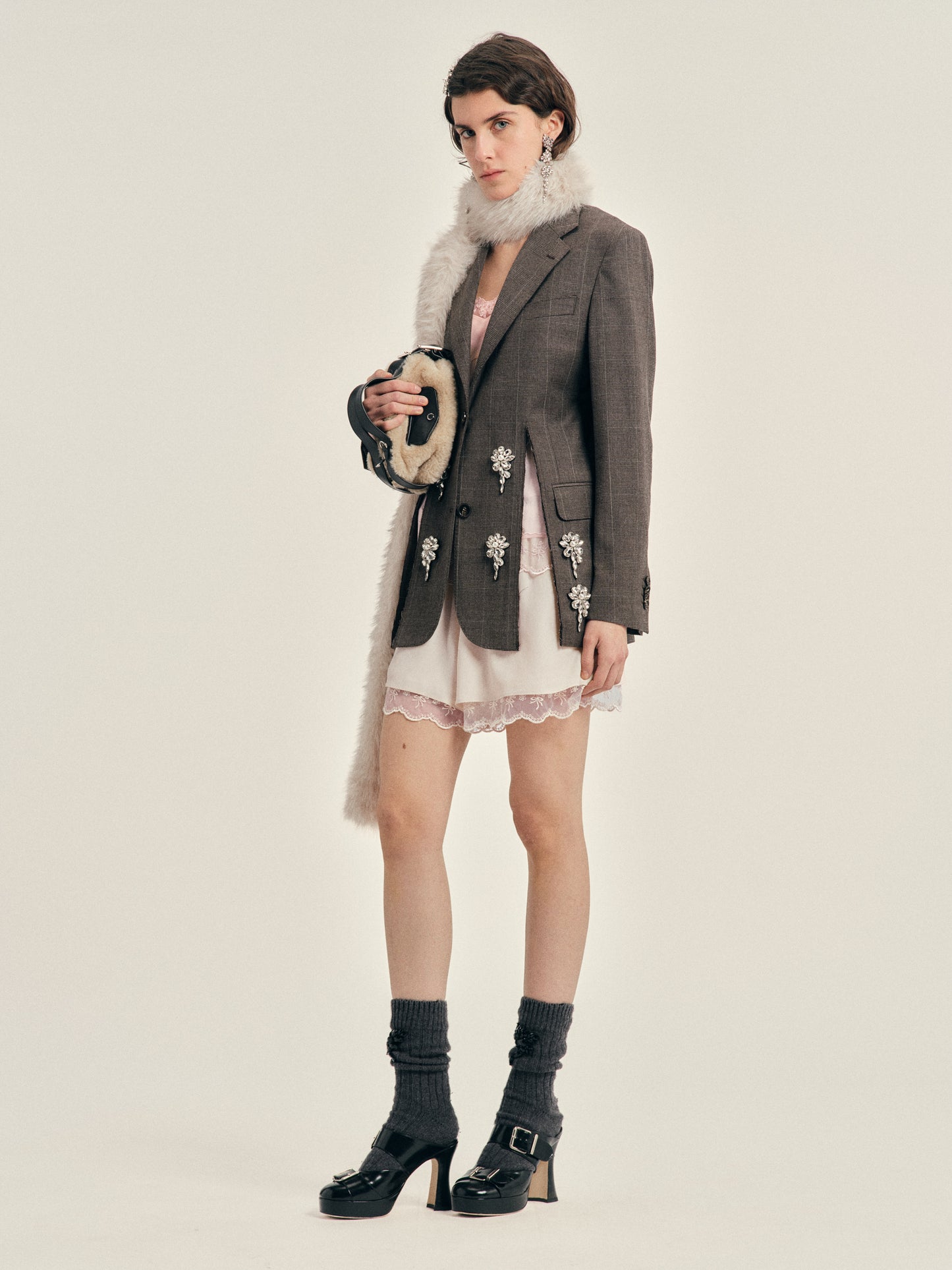Embellished Hem Slice Jacket