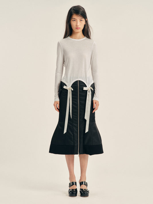 Bow Tail Easy Long Sleeve T-Shirt