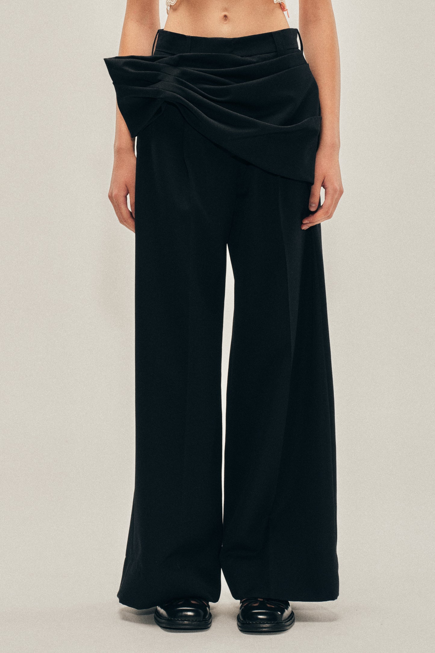 Gathered Flower Sash Trousers