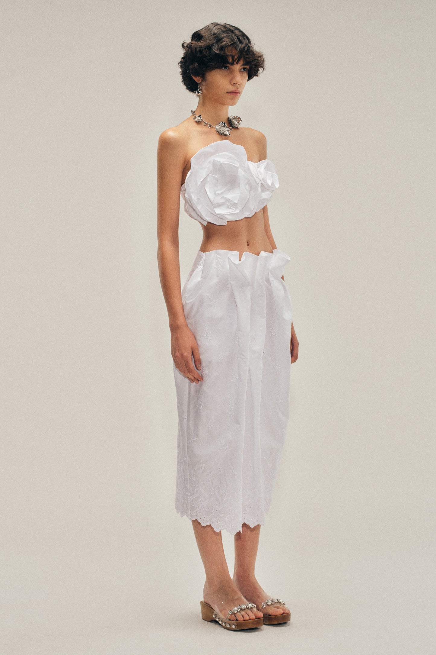 Pleated Waist Pencil Skirt