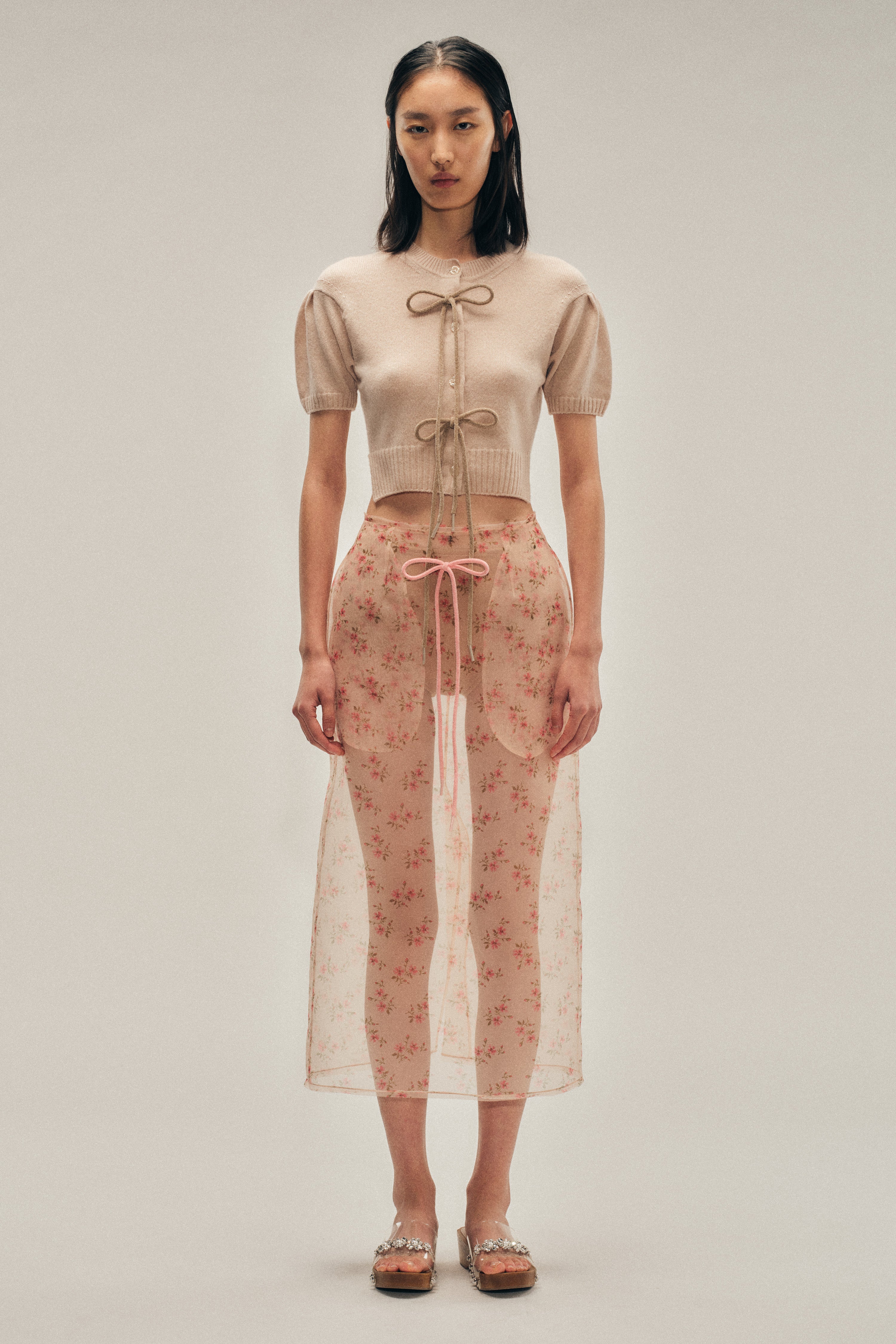 Sheer Frayed Column Pencil Skirt – Simone Rocha
