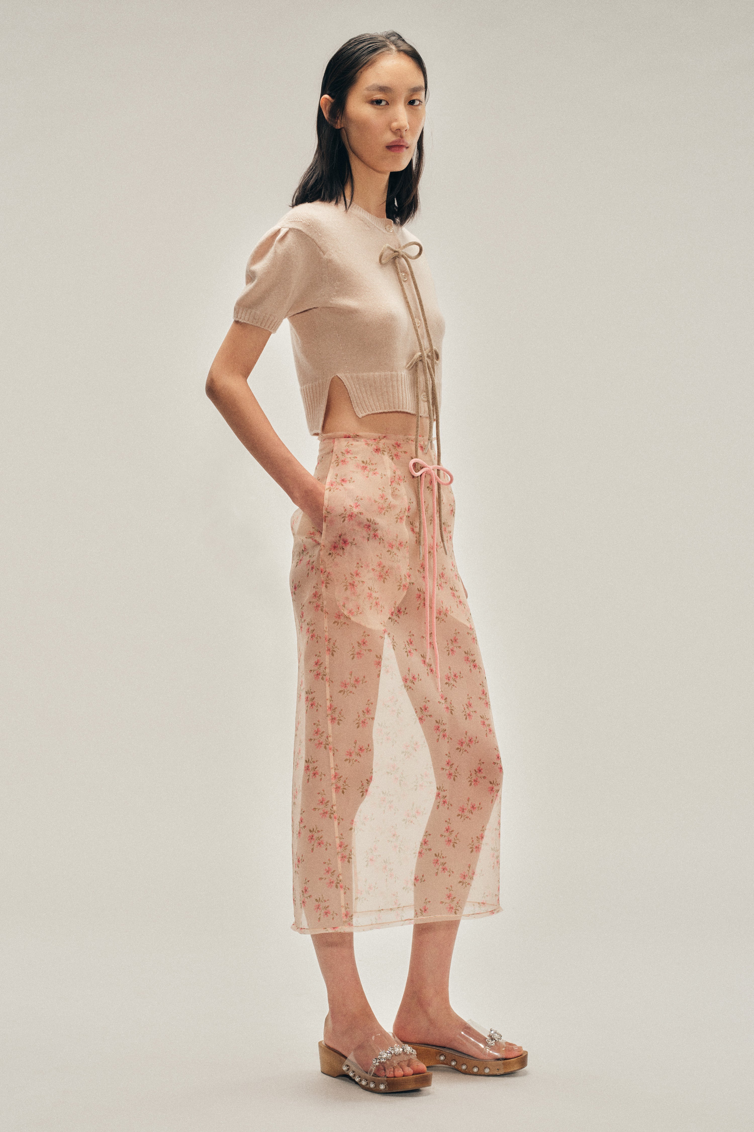 Sheer Frayed Column Pencil Skirt – Simone Rocha