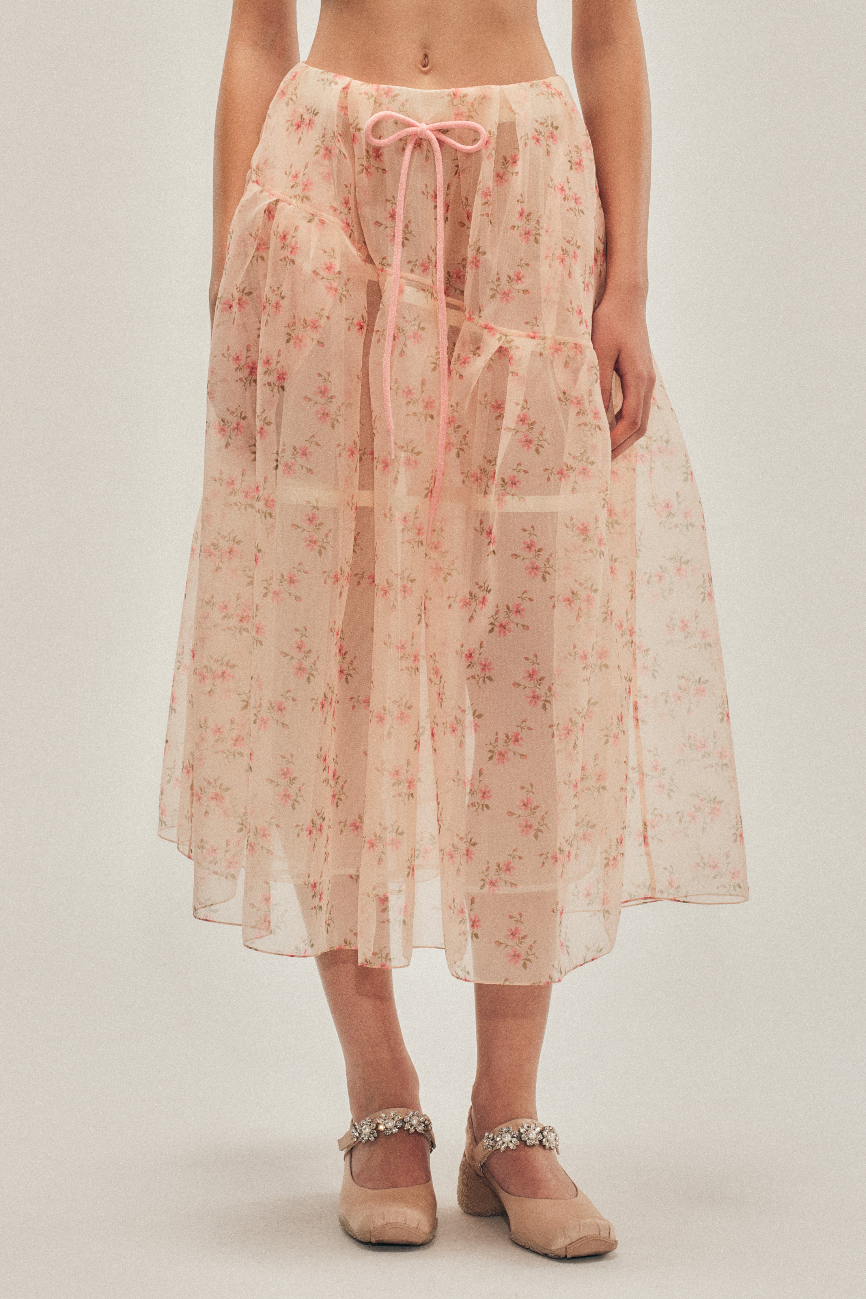 Sheer Overlay Long Flounce Skirt – Simone Rocha