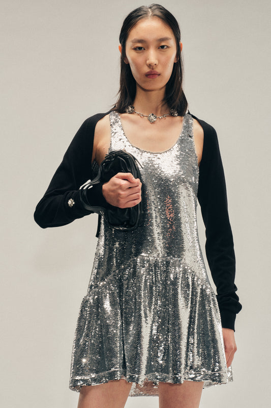 Tapered Back Peplum Mini Dress