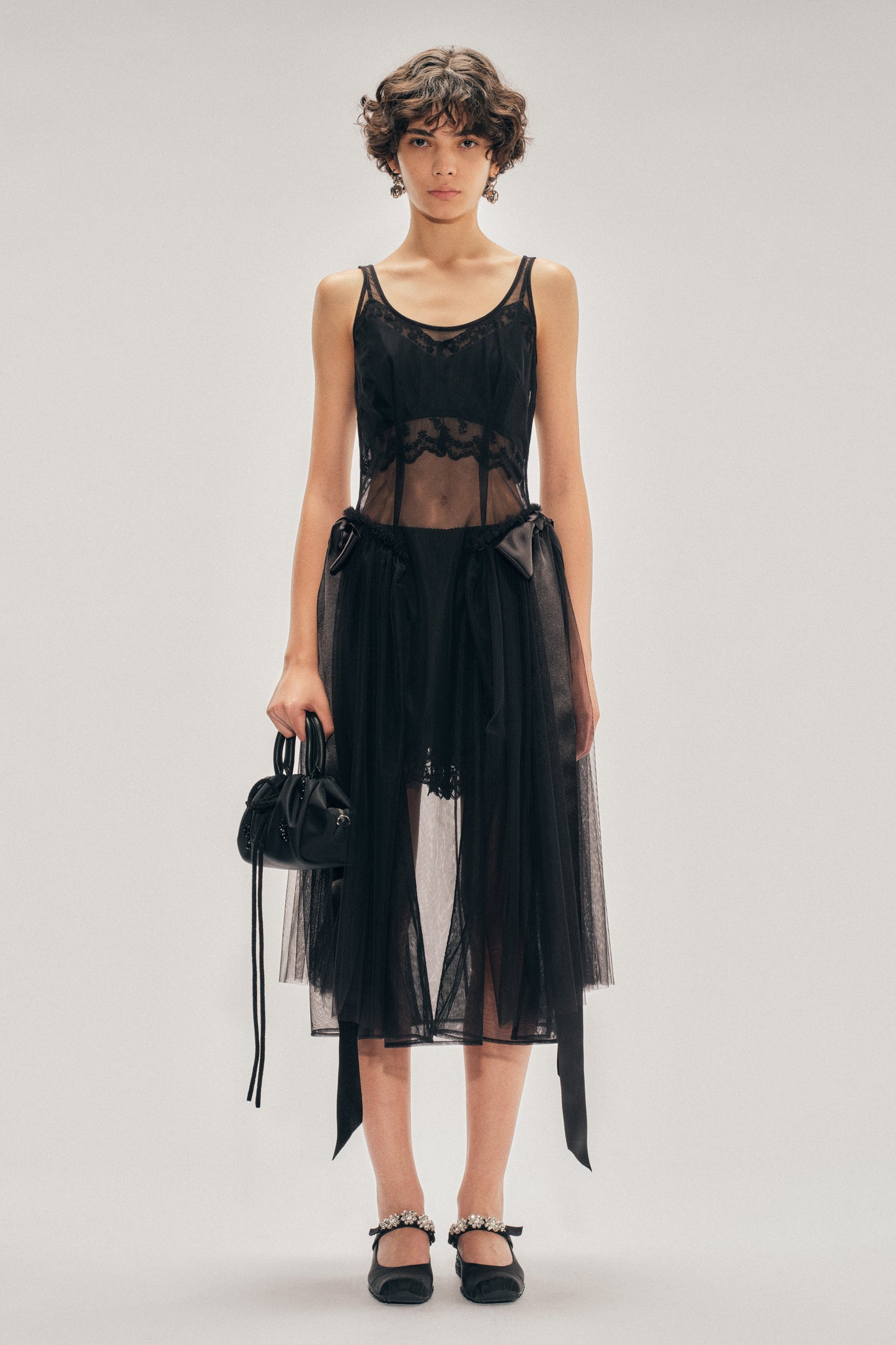 Sheer Sculpted Bow Sash Hip Detail Dress – Simone Rocha