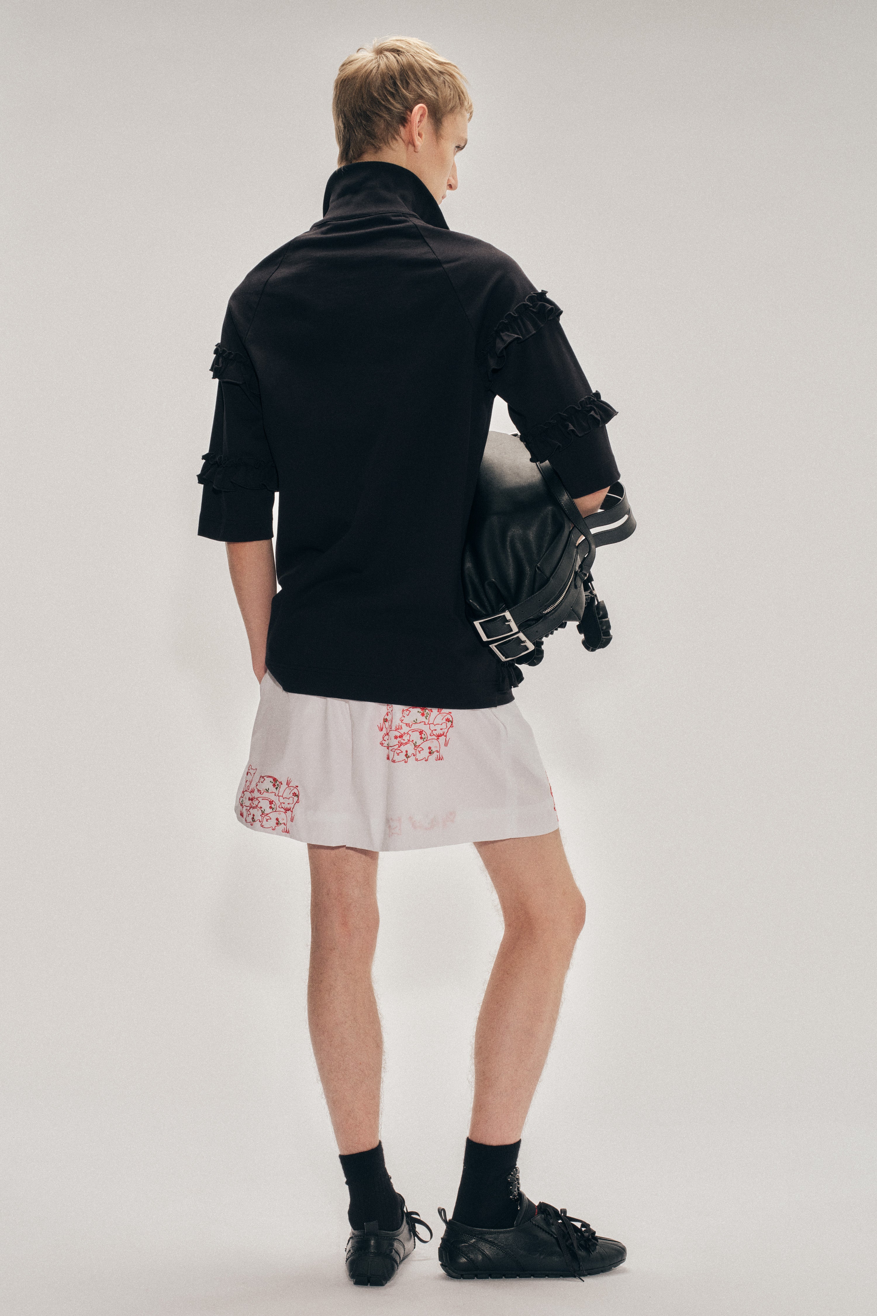 Mock Neck Ruffle Frill Zip T-Shirt – Simone Rocha