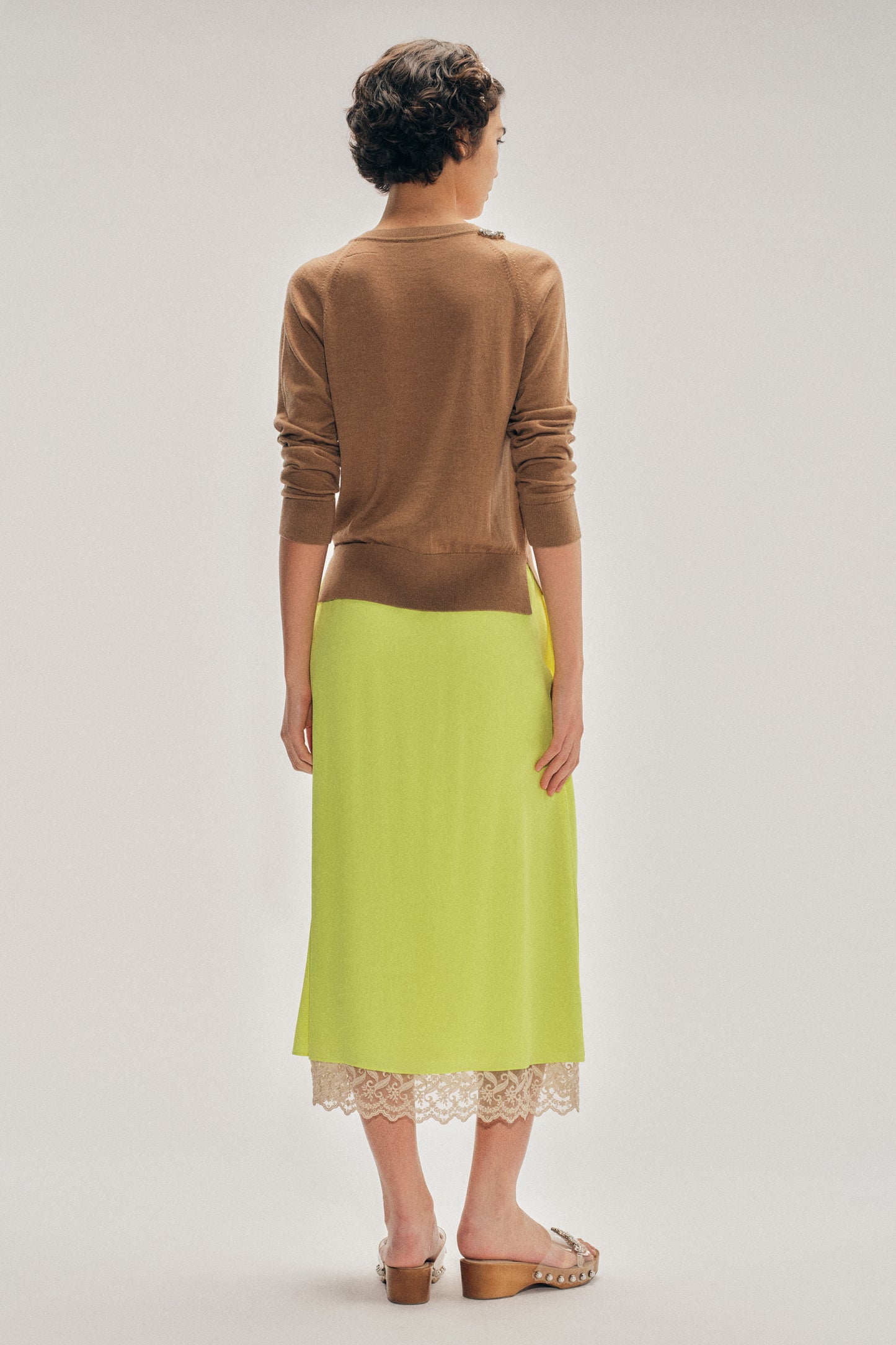 Lace Trim Negligee Skirt