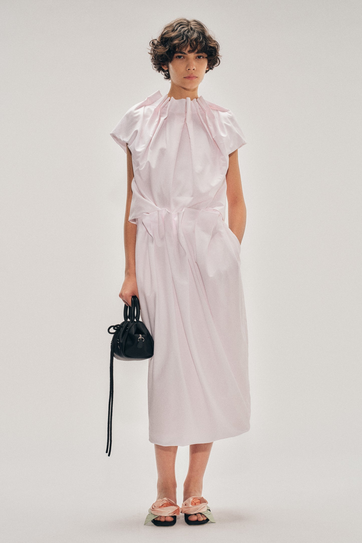 Pleated Waist Pencil Skirt