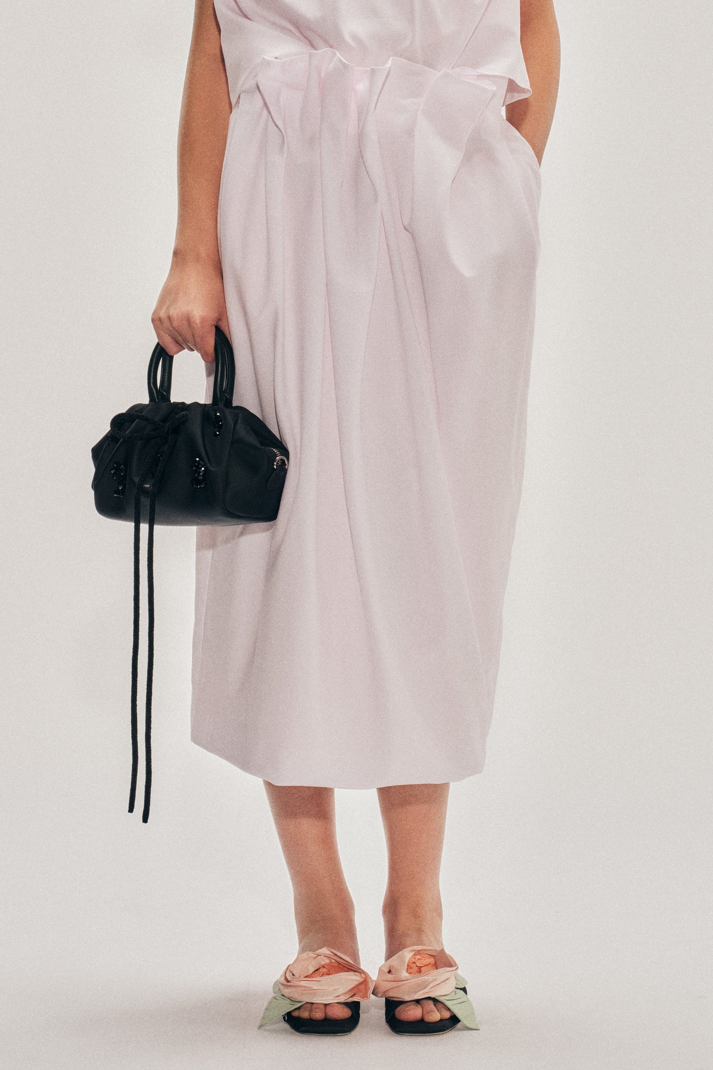 Pleated Waist Pencil Skirt