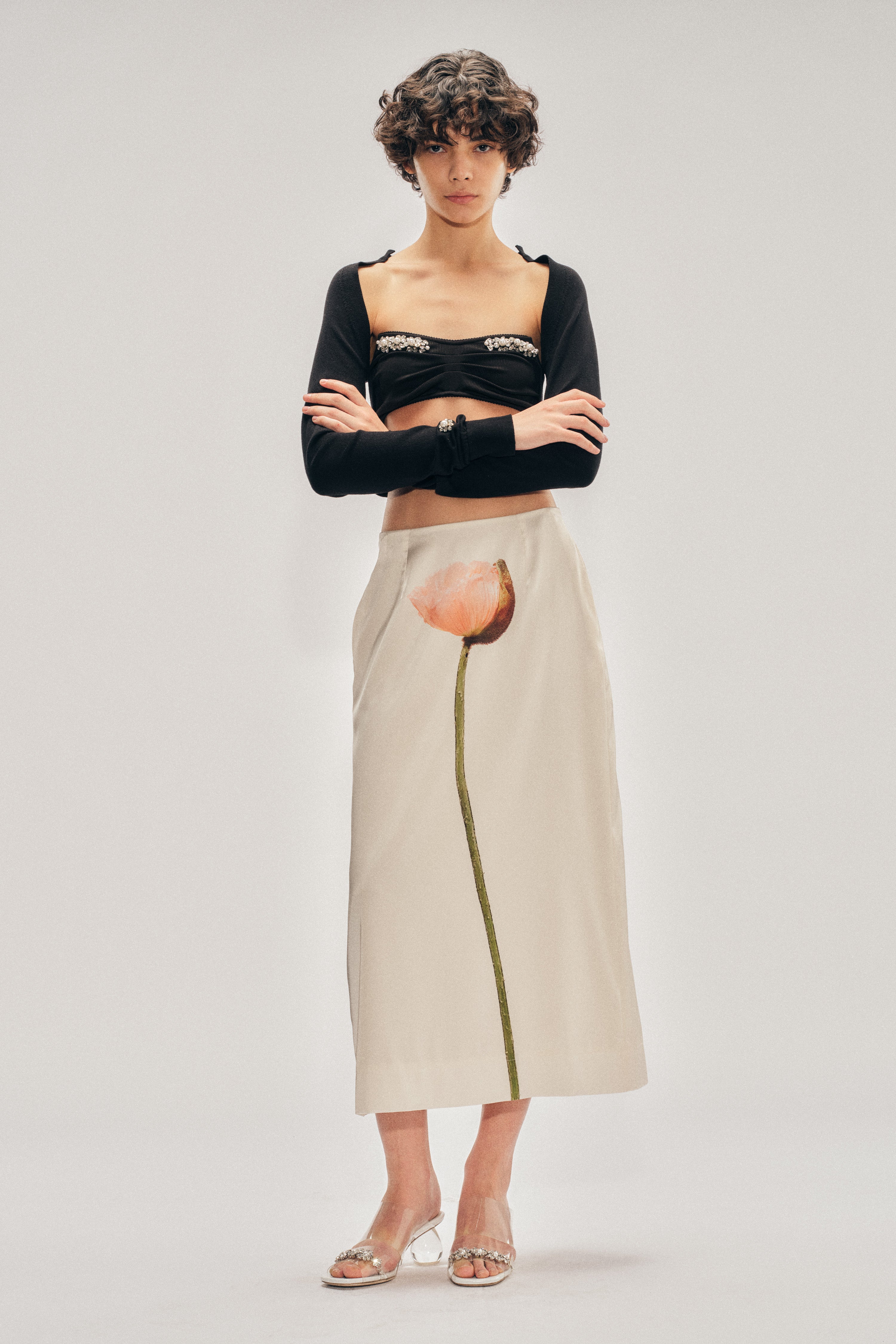 Poppy Motif Pencil Skirt – Simone Rocha