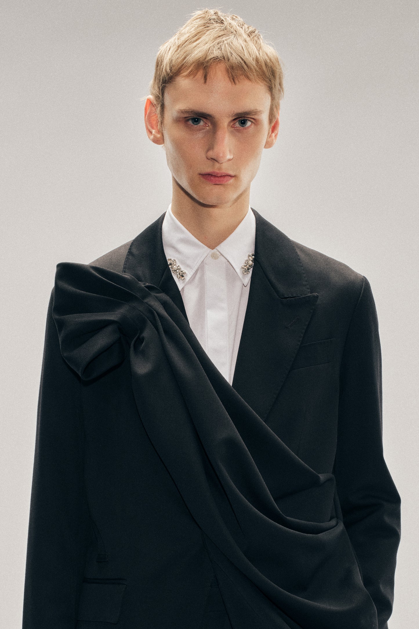 Gathered Flower Sash Jacket