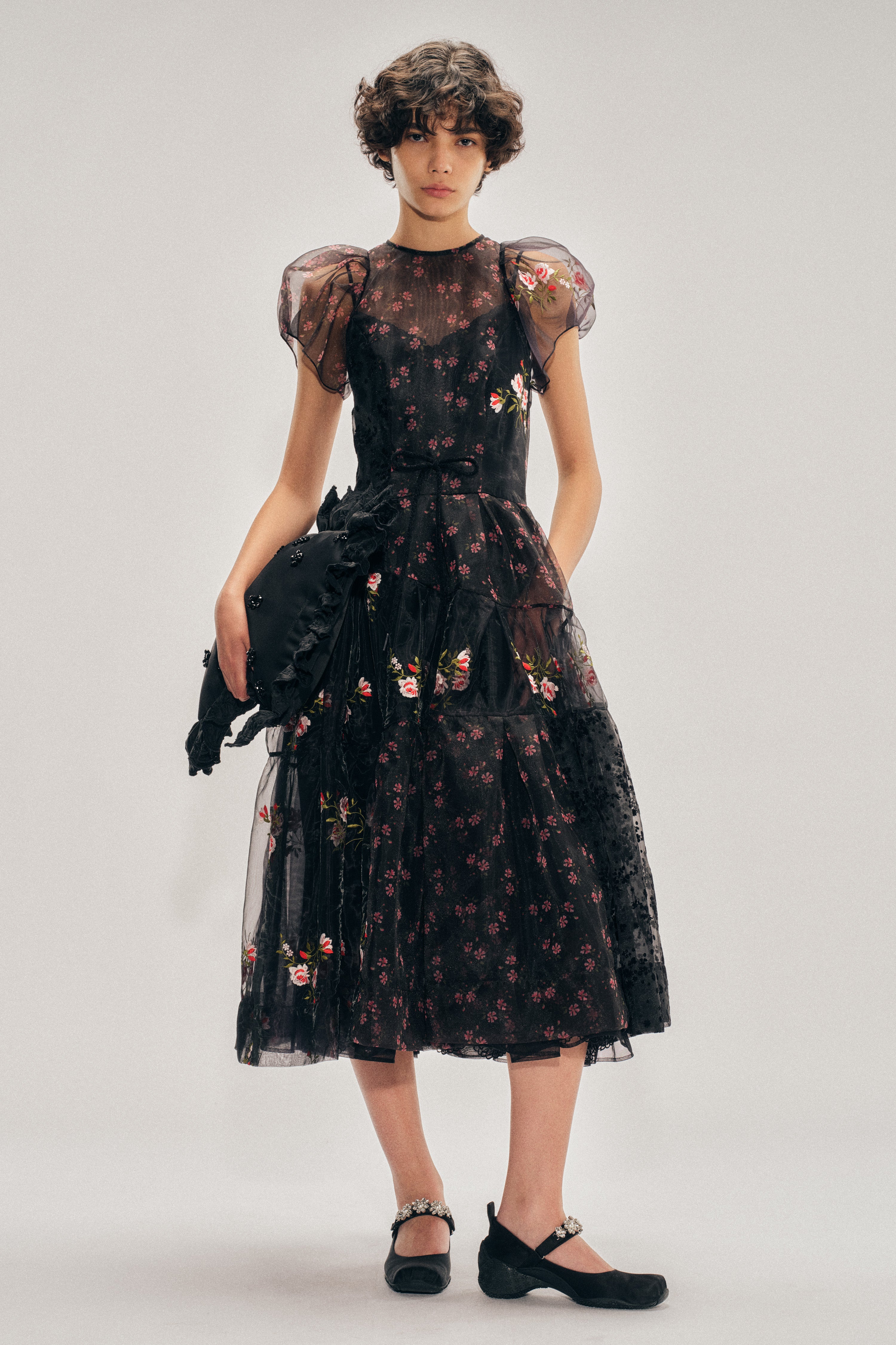 Sheer Puff Sleeve Patchwork Flounce Dress – Simone Rocha