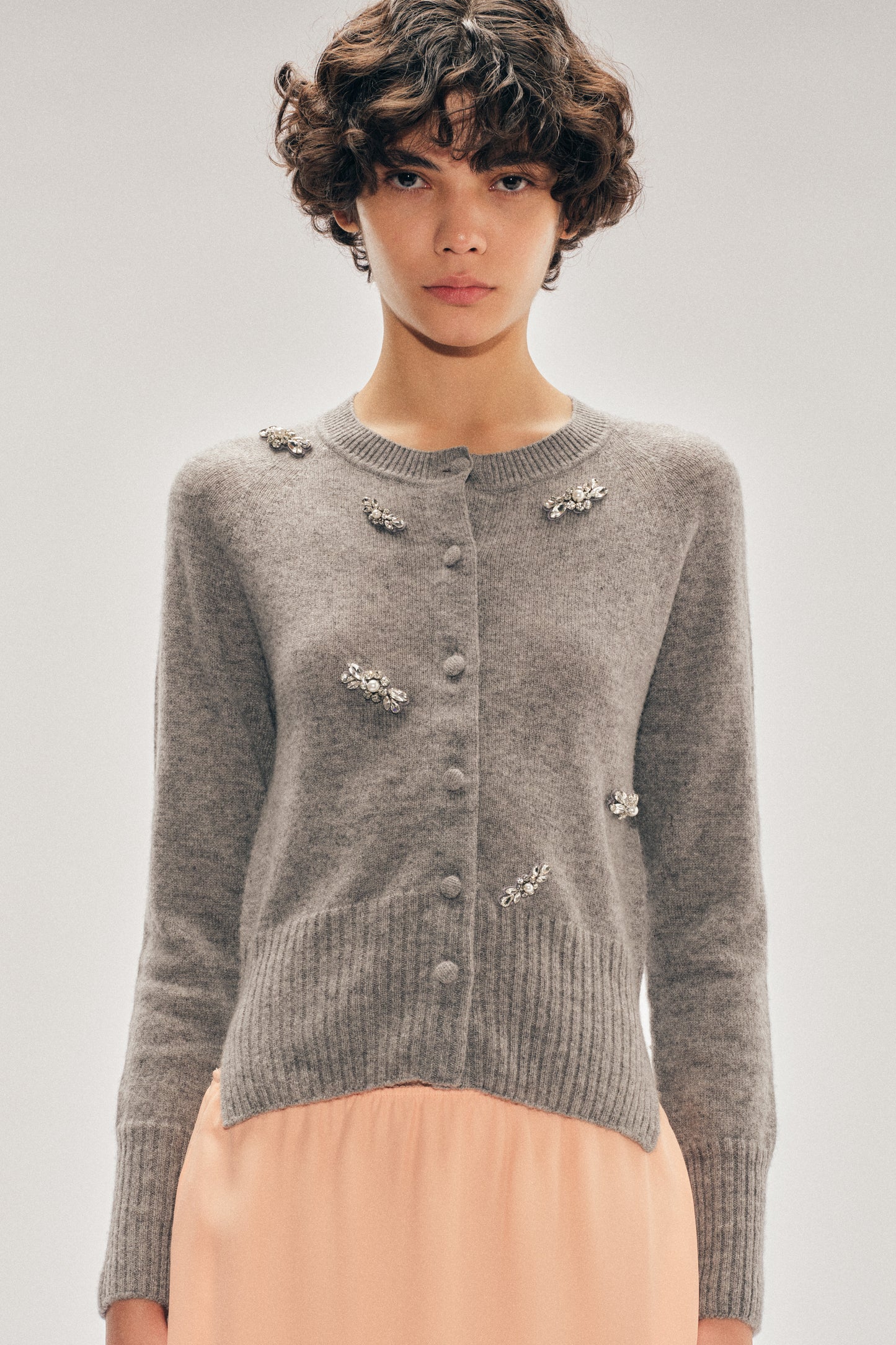 Turbo Embellished Relaxed Cashmere Cardigan
