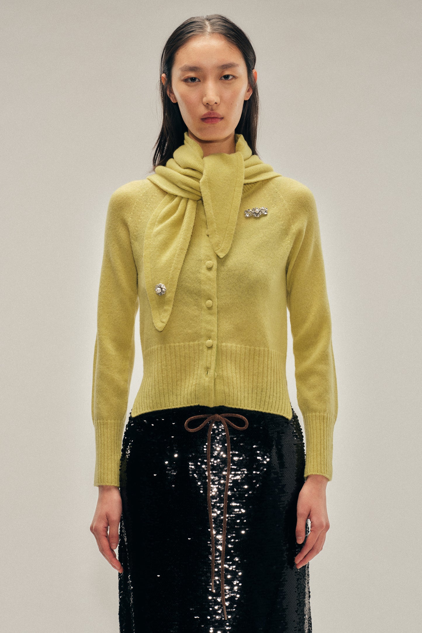 Embellished Relaxed Cashmere Cardigan