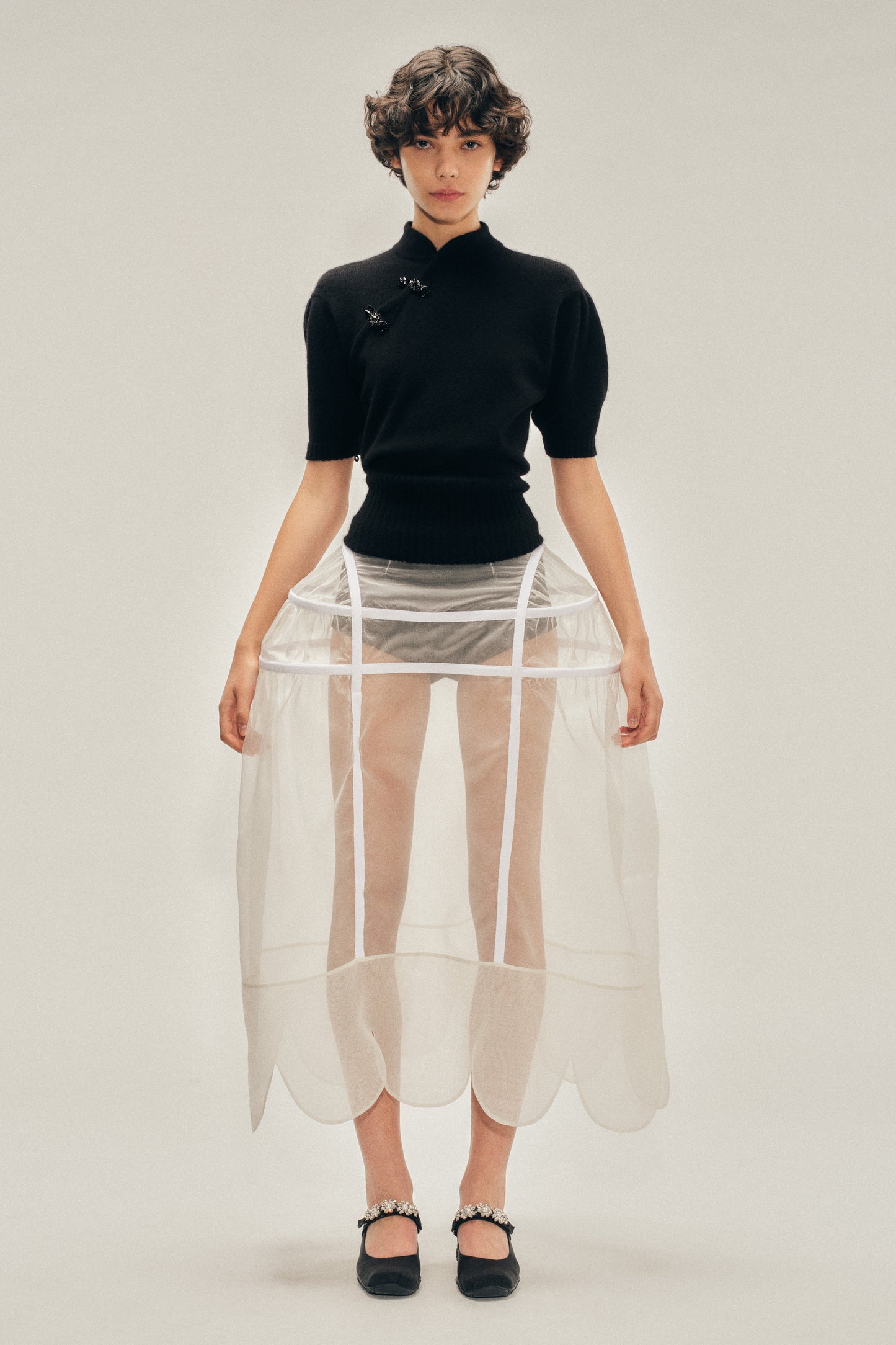 Sheer Hip Bustle Hoop Skirt