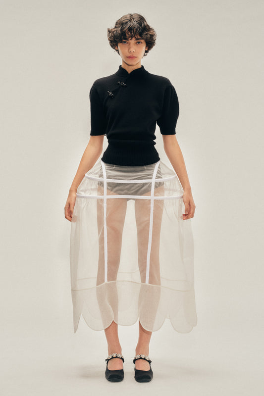 Sheer Hip Bustle Hoop Skirt