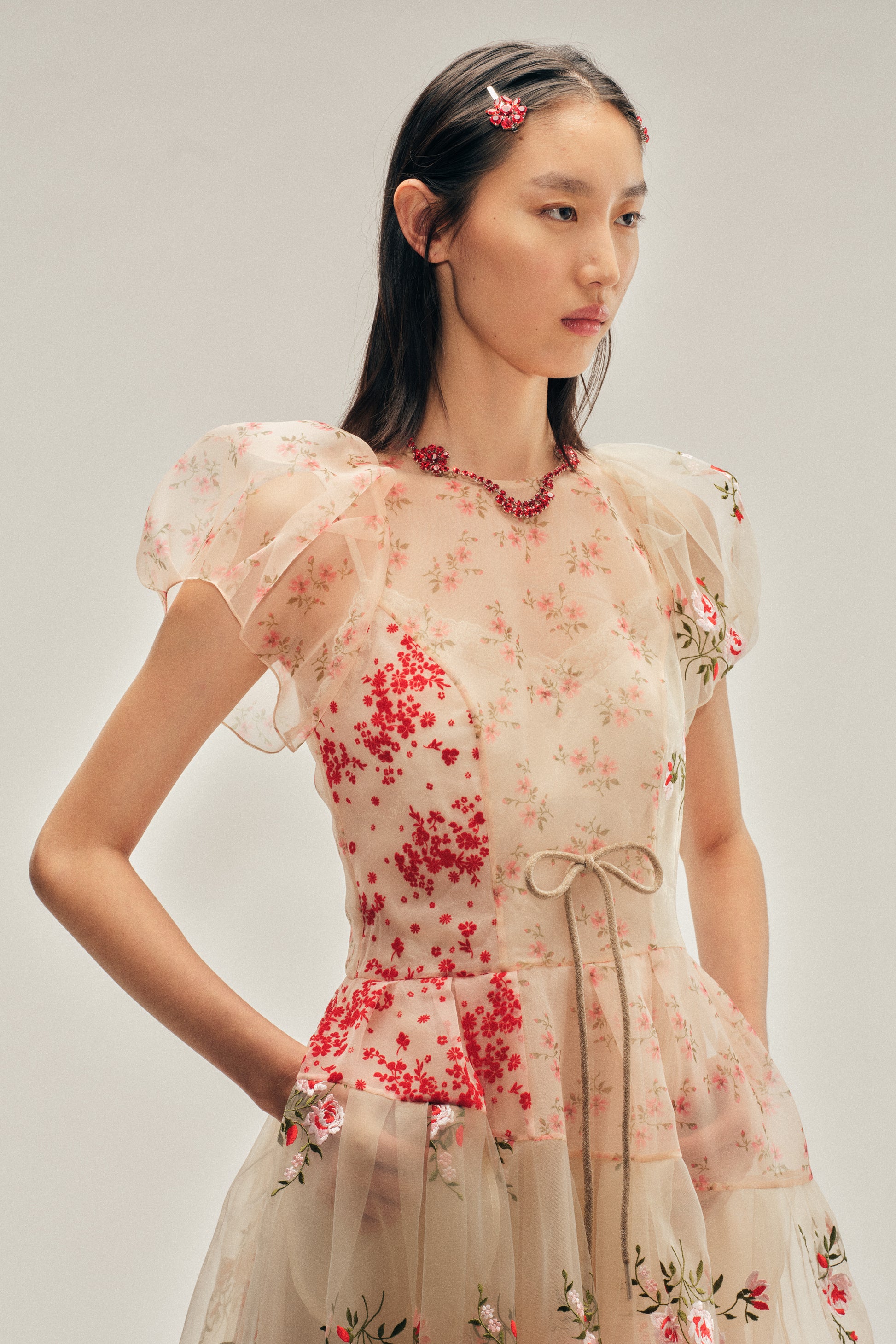 flounce dress Sheer Puff Sleeve Patchwork Flounce Dress – Simone Rocha