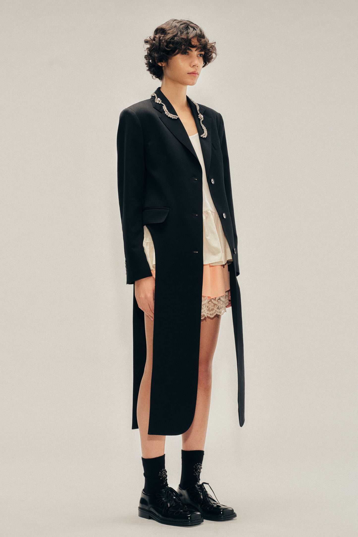 Embellished Extended Hip Cutaway Tailcoat