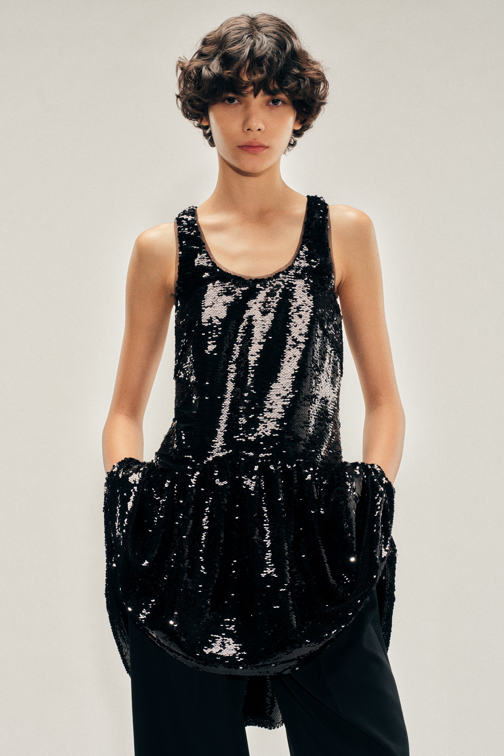black sequin peplum dress Gothic Black Sequin Evening Dress with Off Shoulder Bodice Sparkly Mermaid Evening Gown with Peplum Detail Plus Size Size 0 / Black