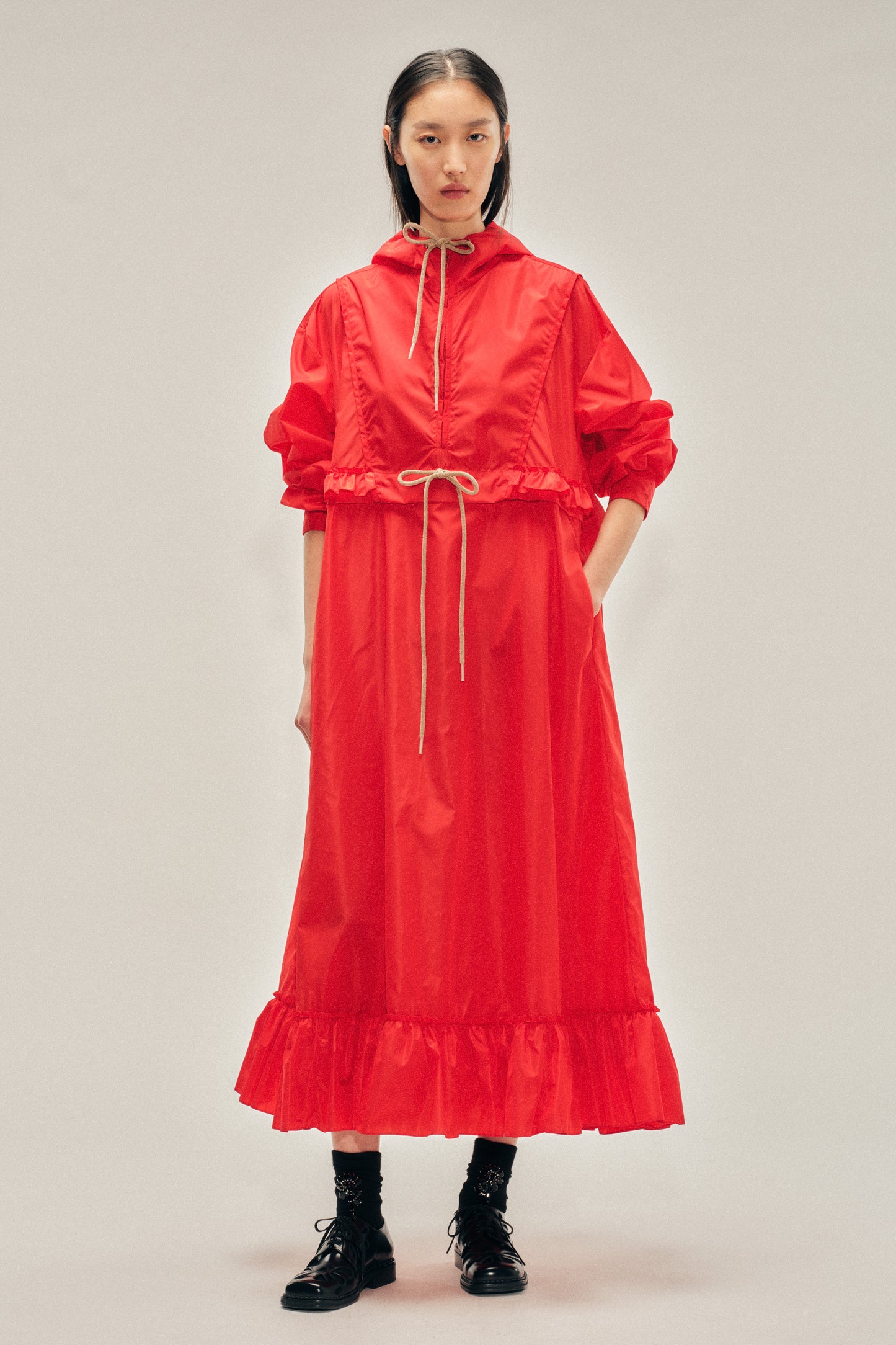 Exaggerated Ruffle Frill Cagoule