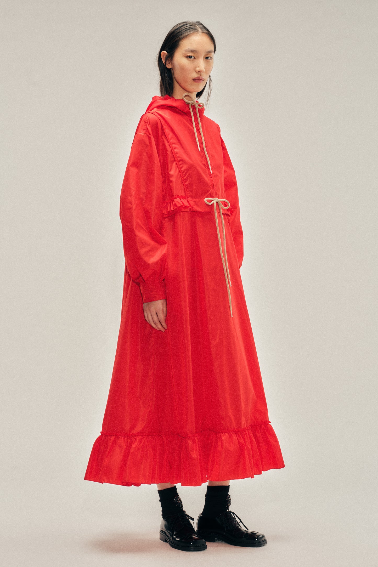 Exaggerated Ruffle Frill Cagoule