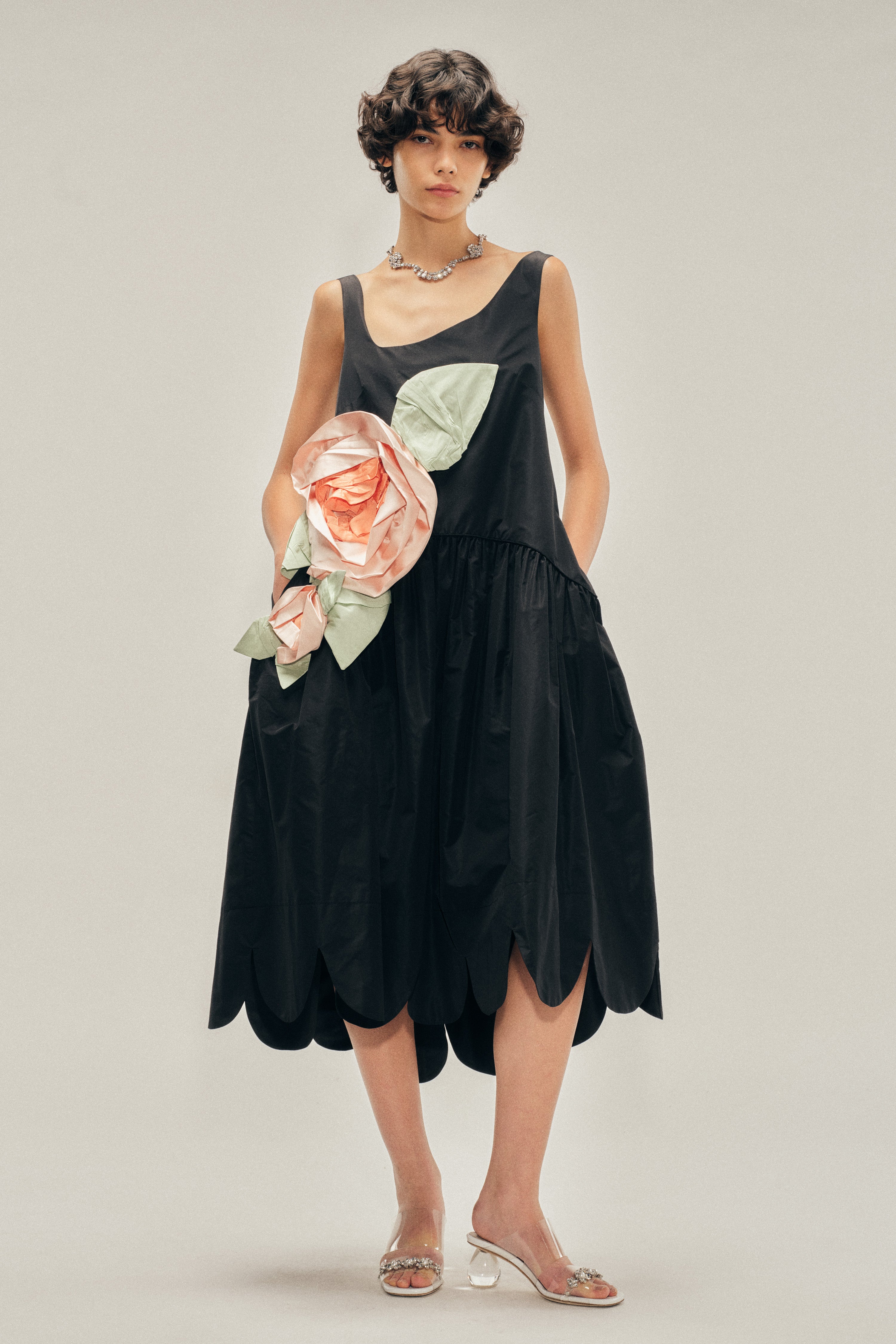 Pressed Rosette Tilted Neck Petal Hem Dress – Simone Rocha