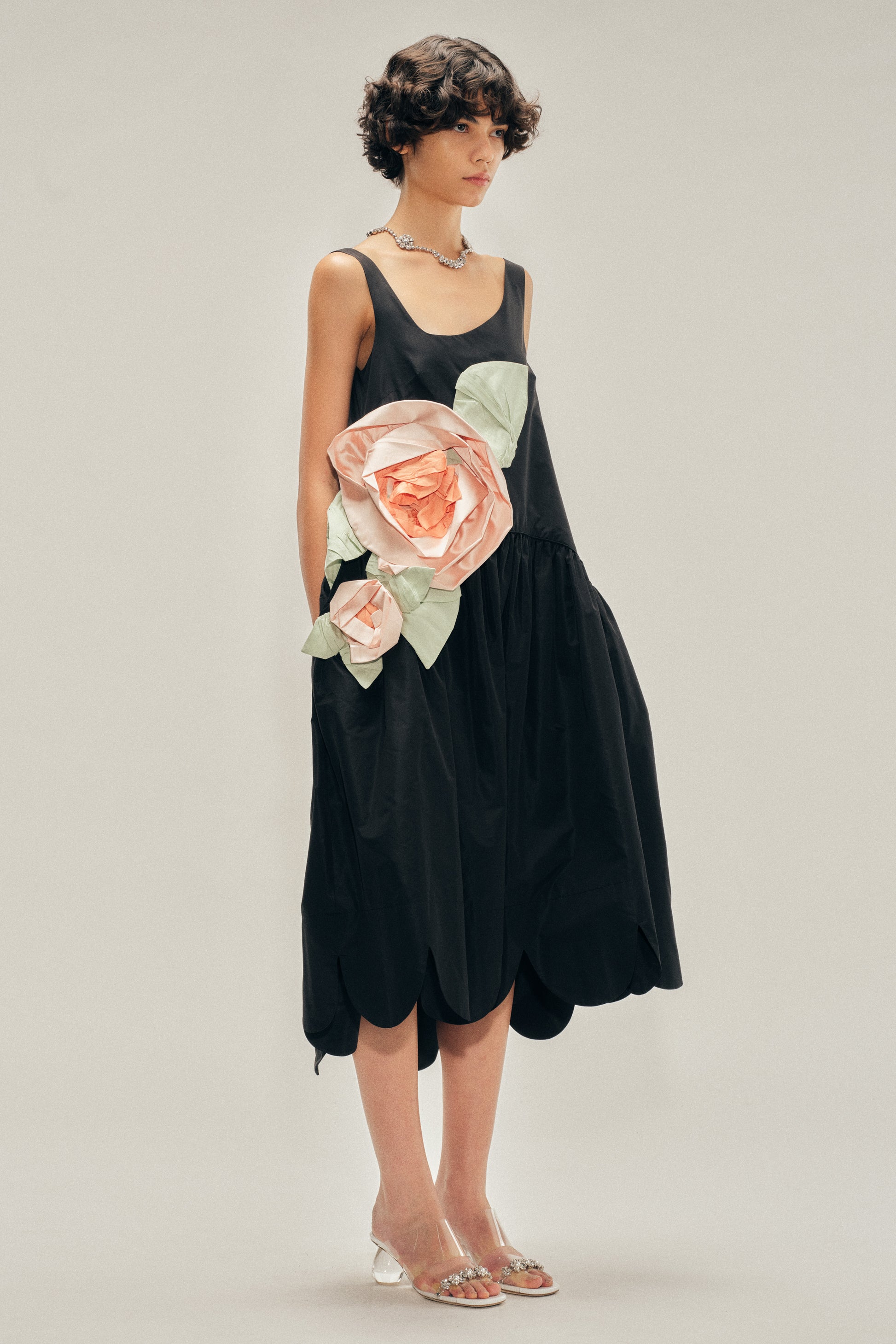 simone rocha black dress Simone Rocha Women's Embellished Mini Tutu Dress In Black