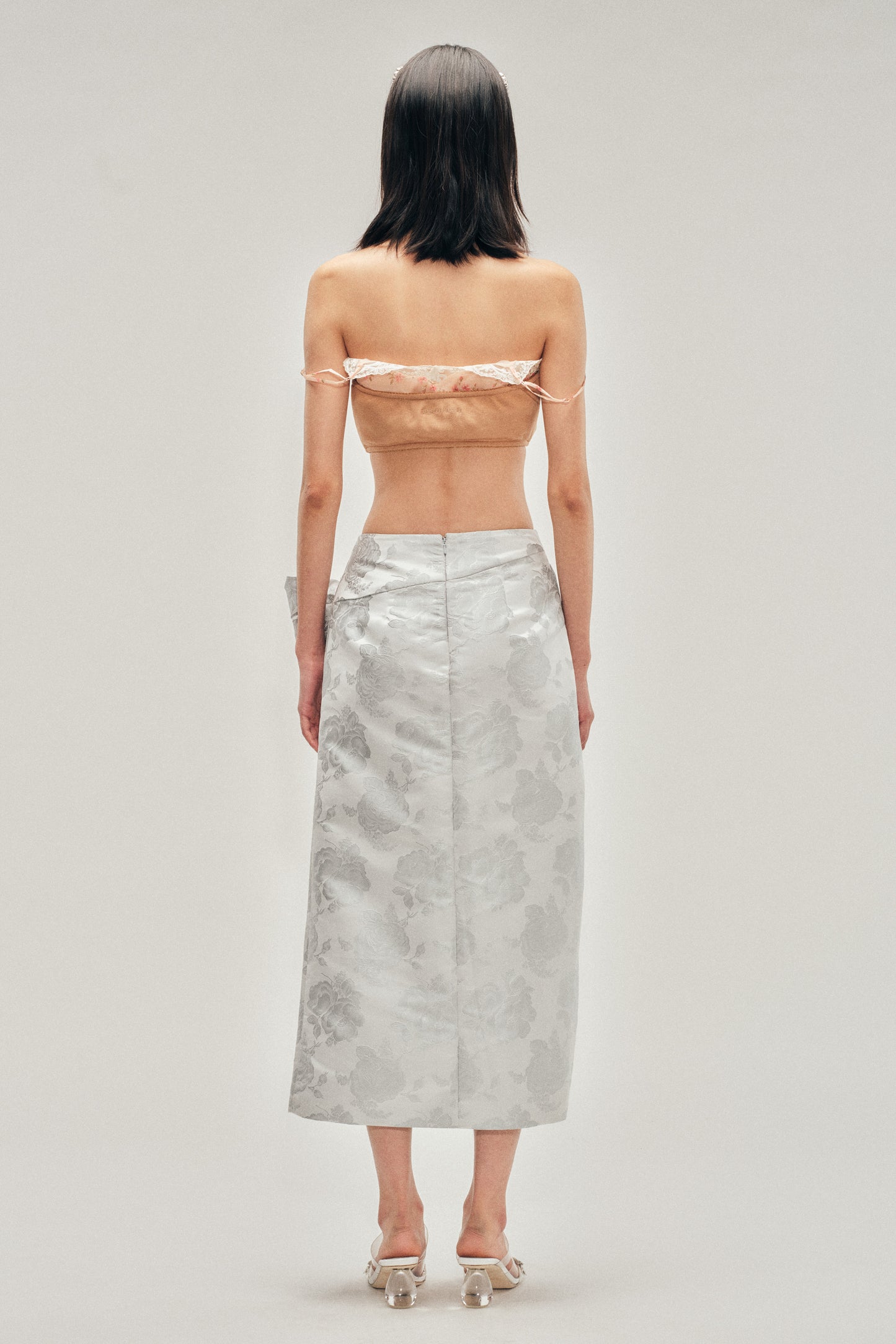 Gathered Flower Sash Skirt