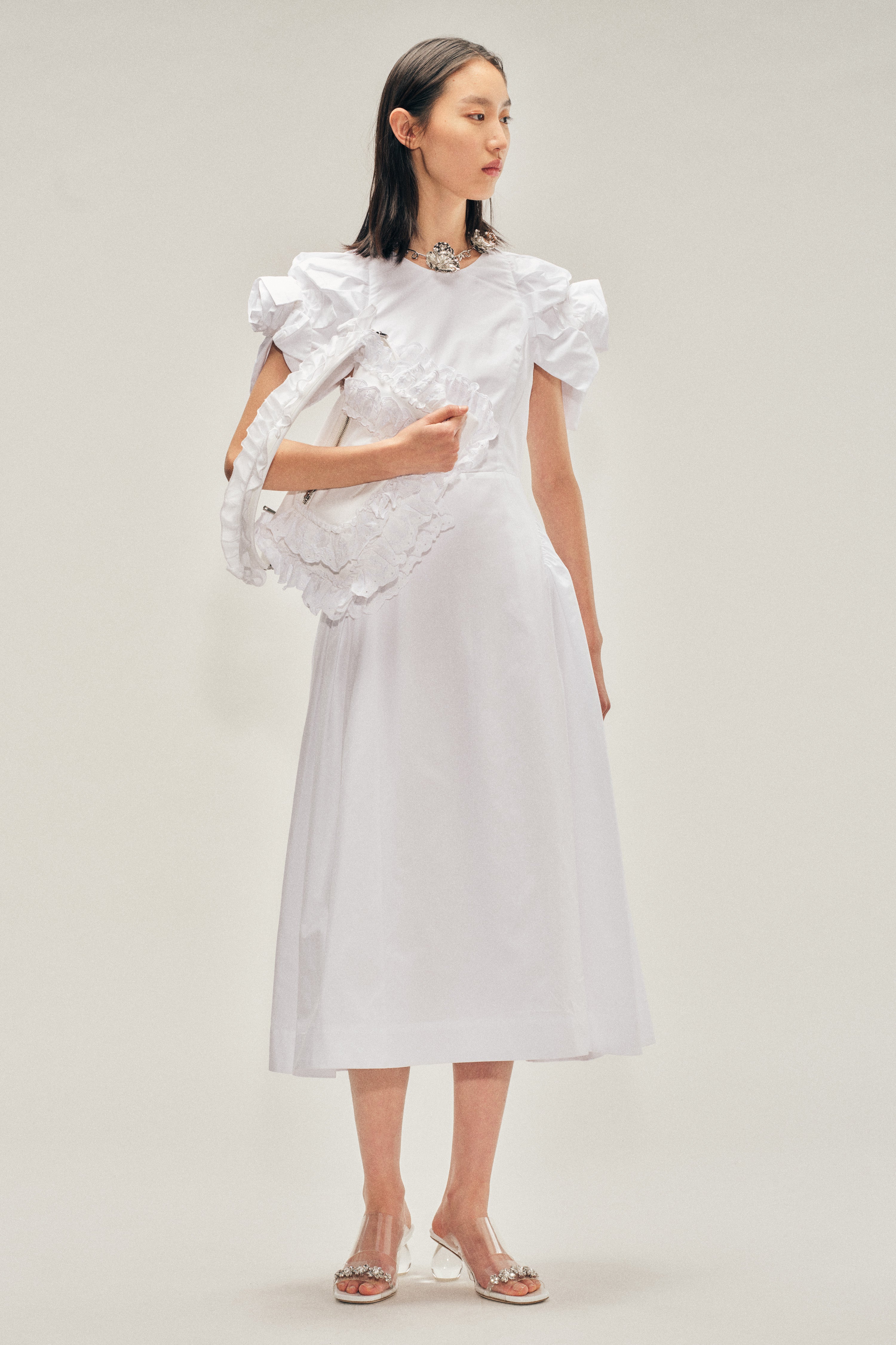 Simone Rocha ホワイトティアードワンピースXS Rose Puff Sleeve Hip Dress – Simone Rocha
