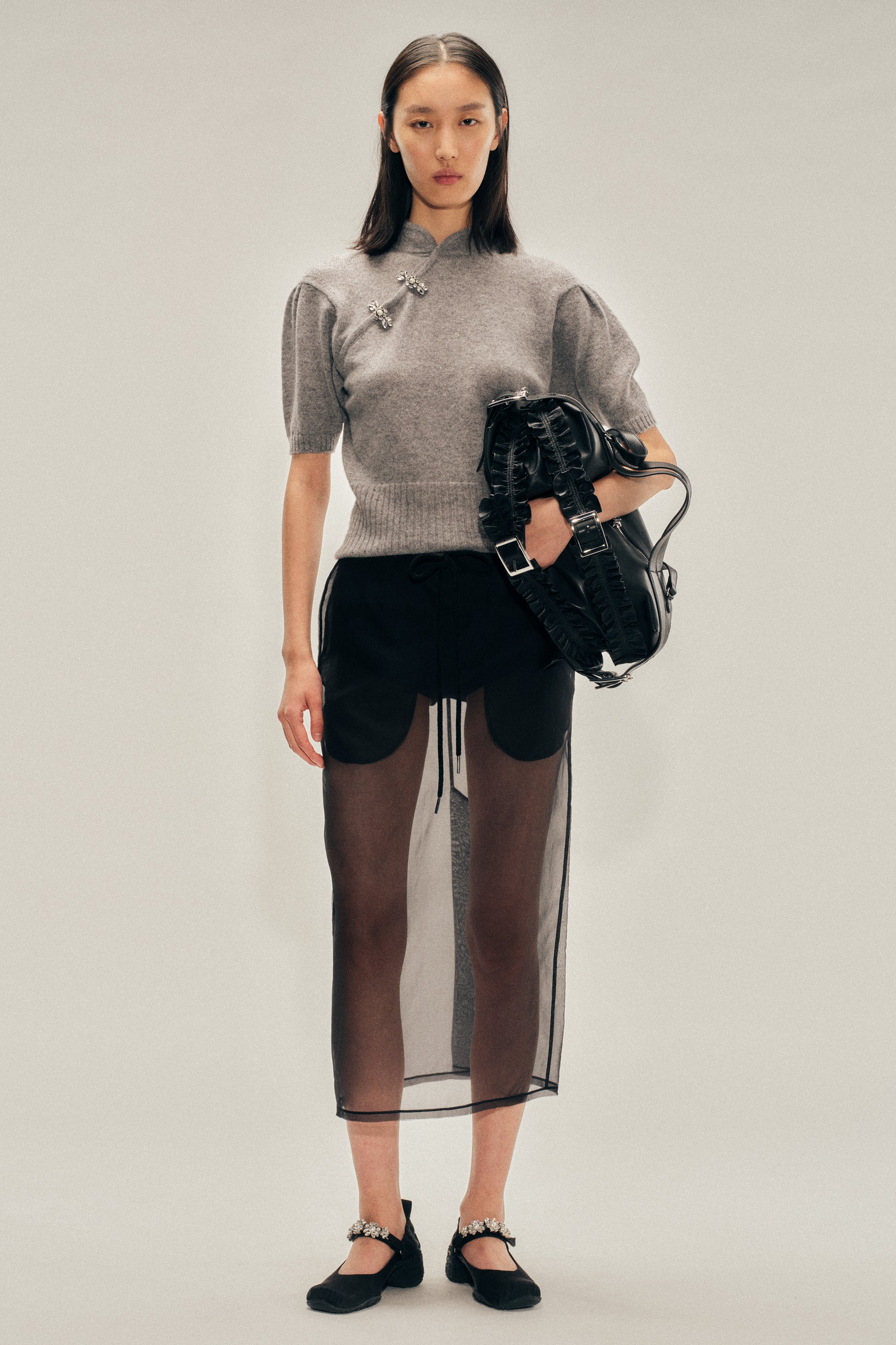 Sheer Frayed Column Pencil Skirt – Simone Rocha