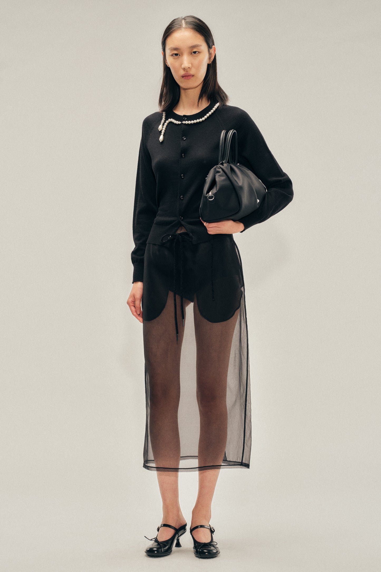 Beaded Classic Merino Silk Cardigan