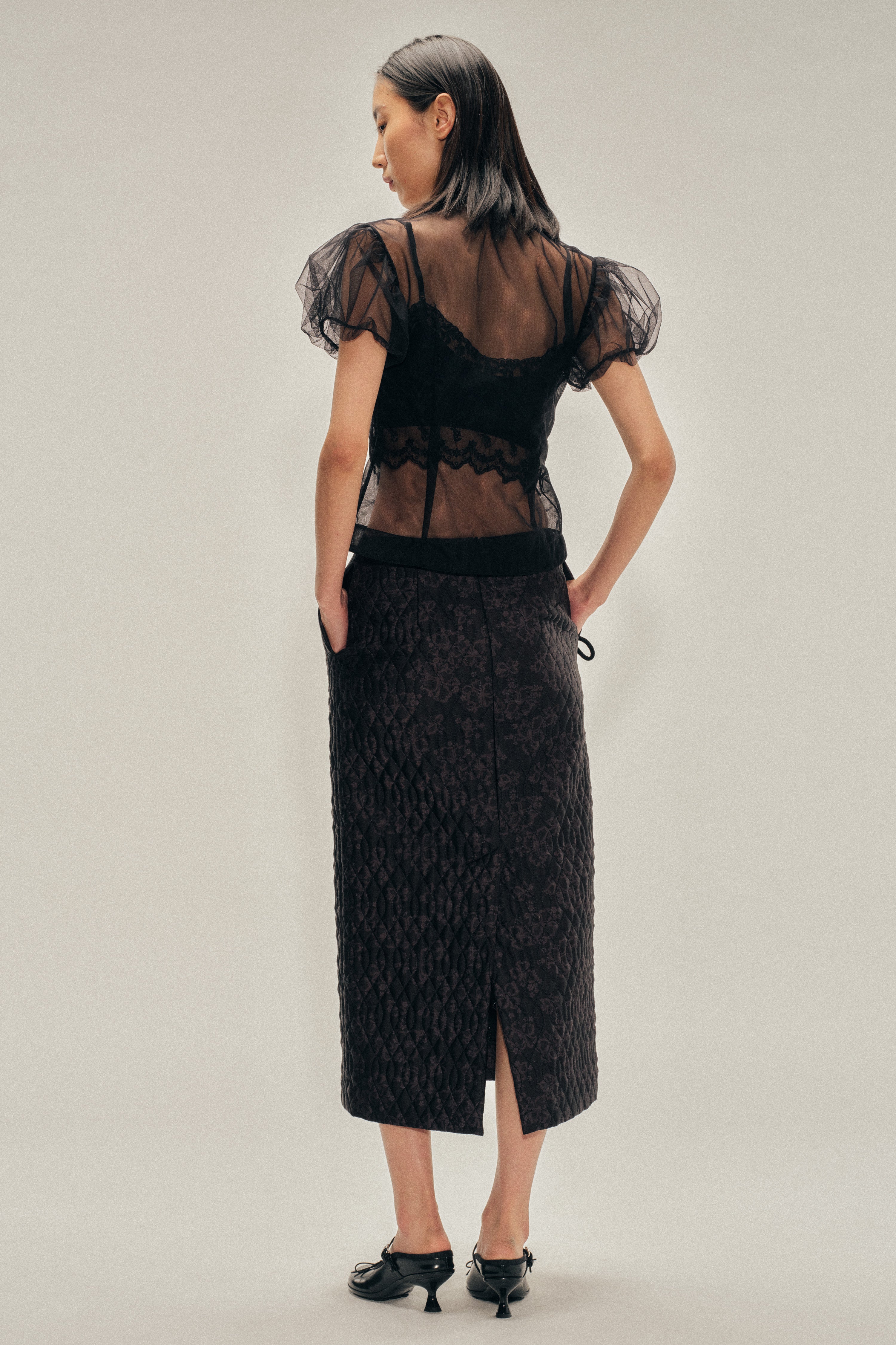 Sheer Offset Fragment Collar Puff Sleeve Shirt – Simone Rocha