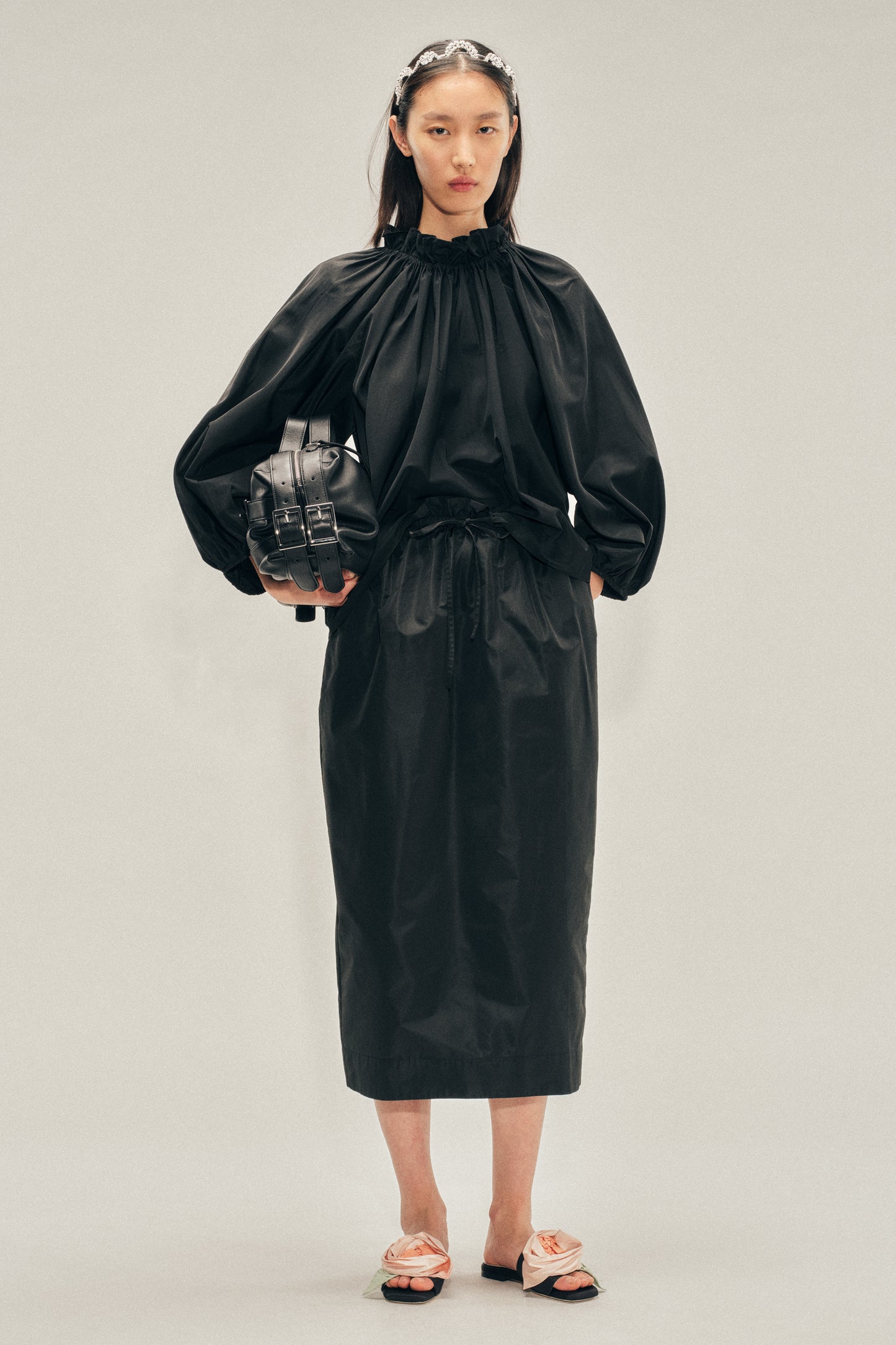 Gathered Waist Tulip Skirt