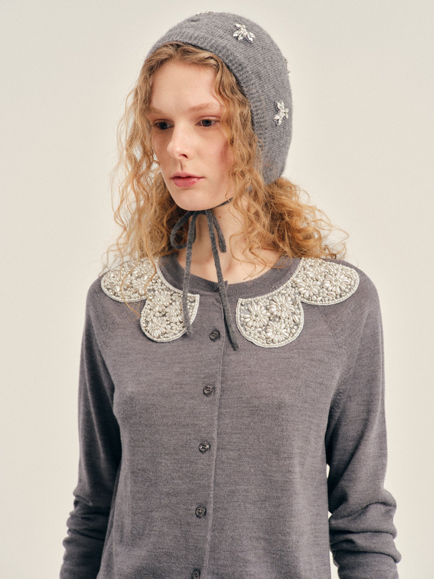 Turbo Embellished Classic Merino Silk Cardigan