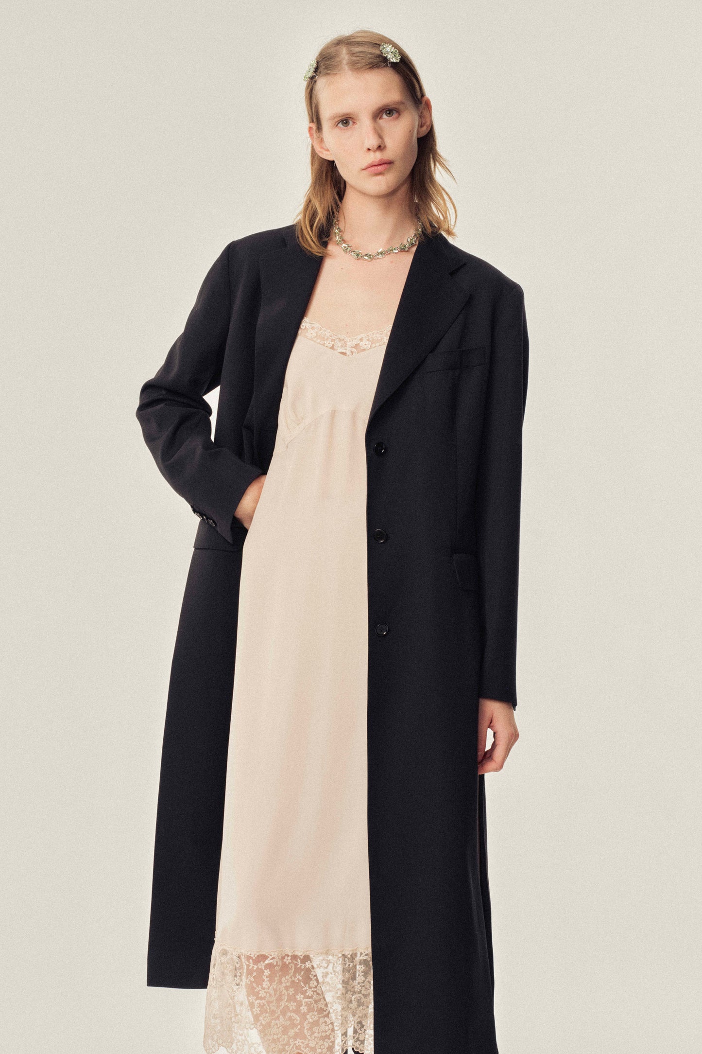 Cut-Out Bow Detail Coat