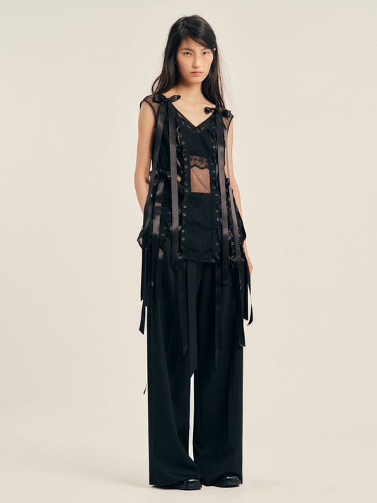 Unraveling Ribbon Portrait Top