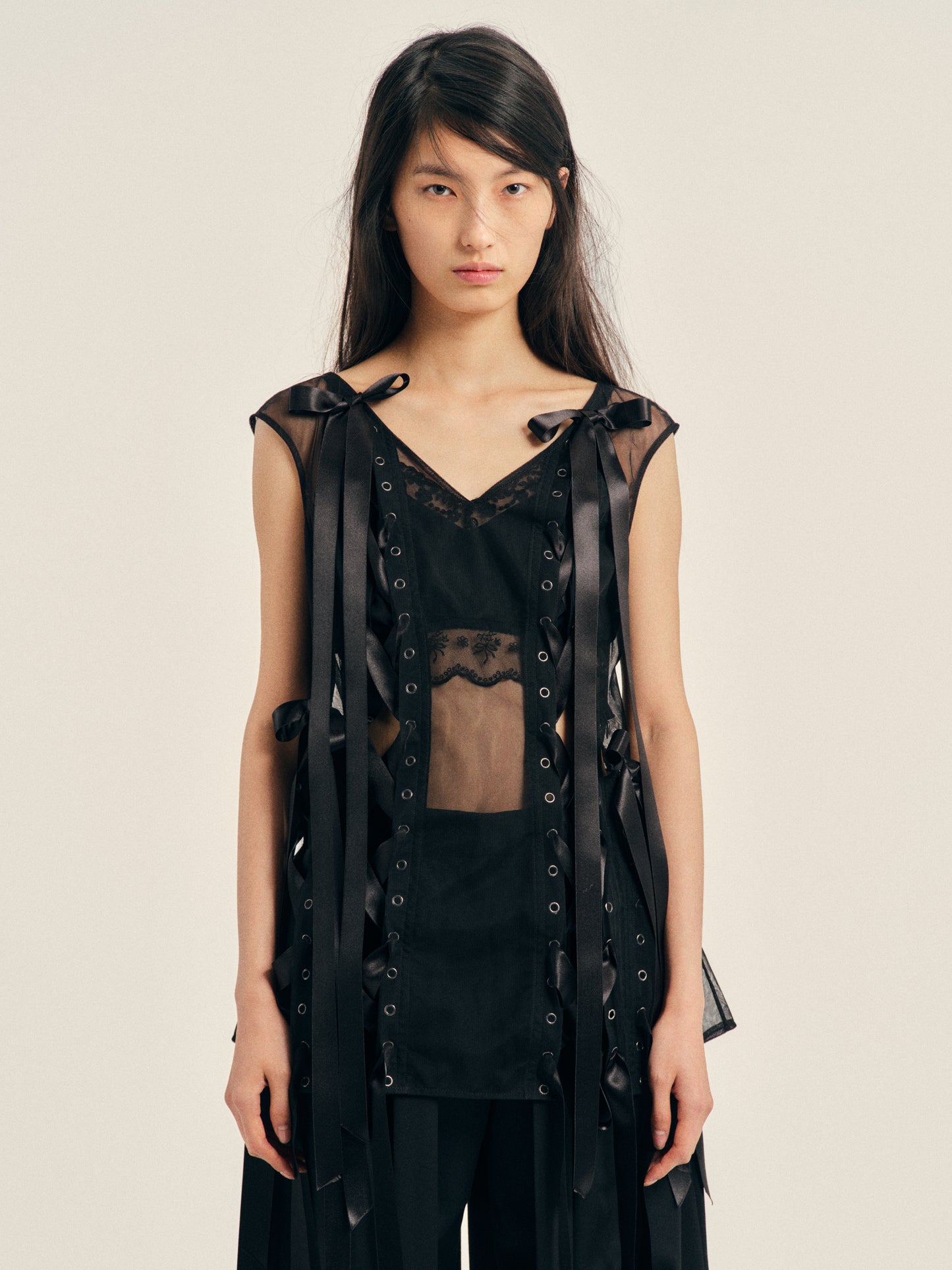 Unraveling Ribbon Portrait Top