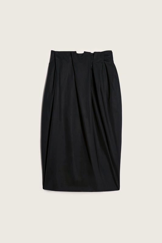 Pleated Waist Pencil Skirt