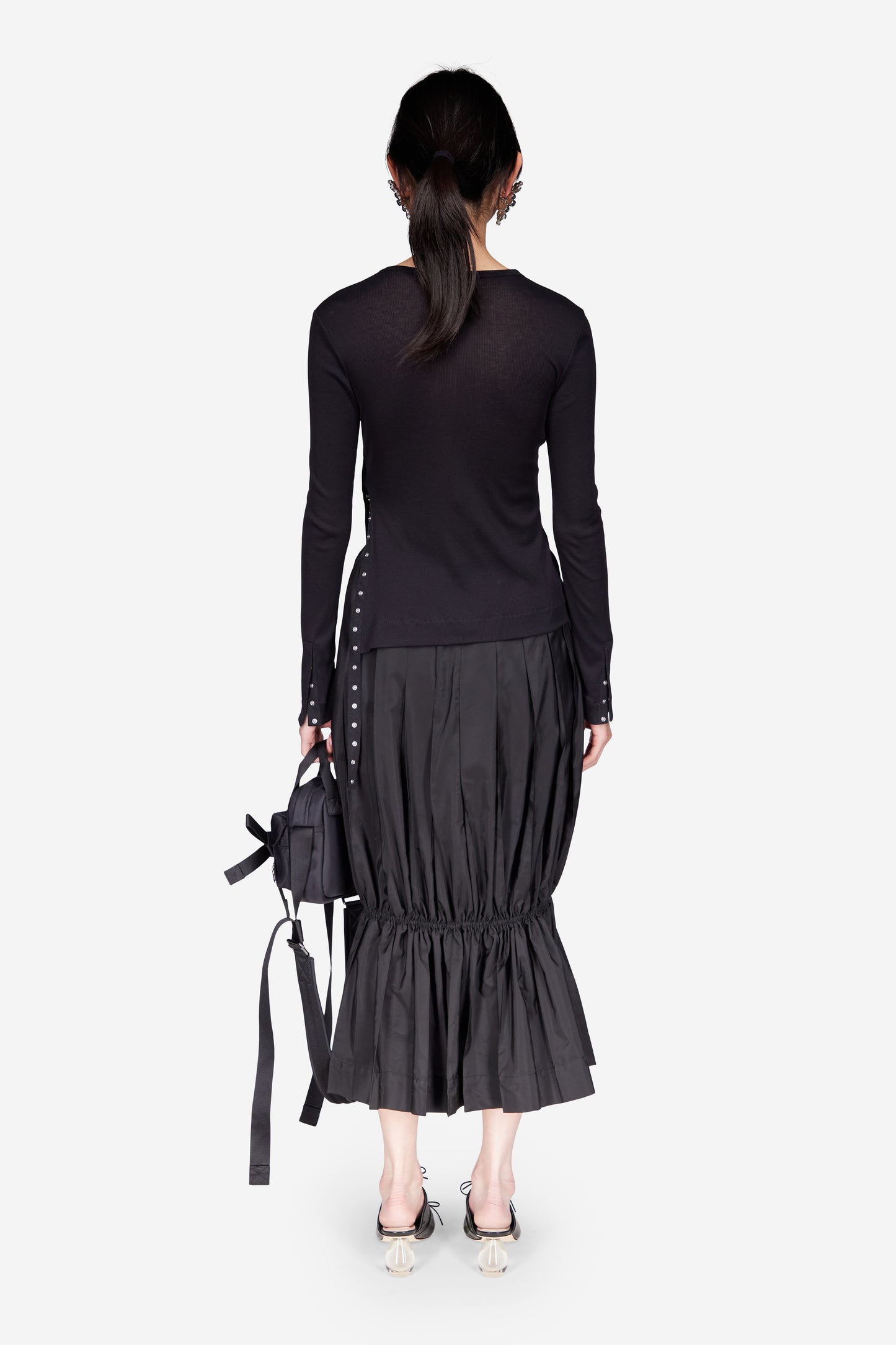 Pleated Egg Midi Skirt