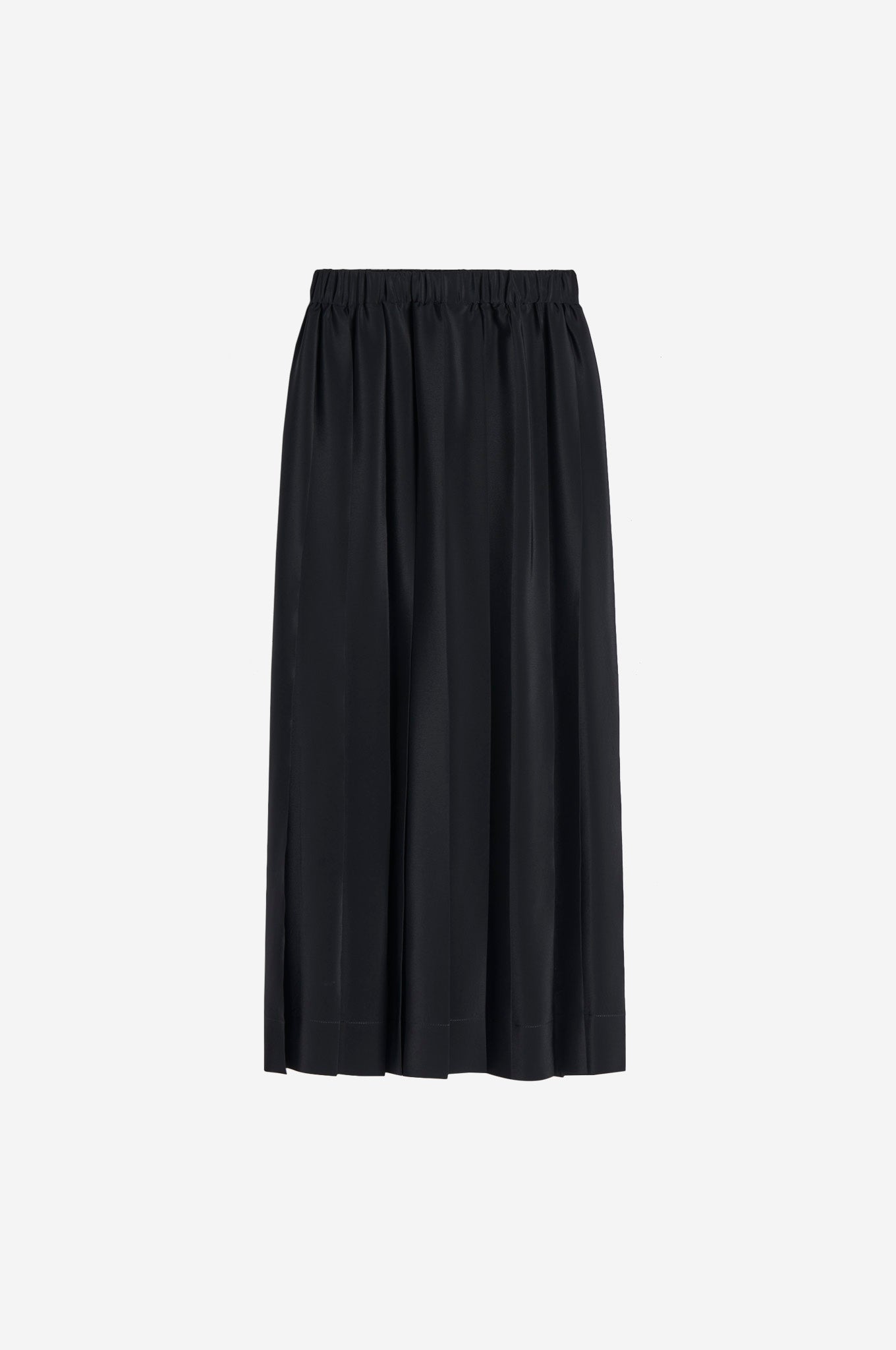 Long Pleated Elasticated Waist Kilt Skirt