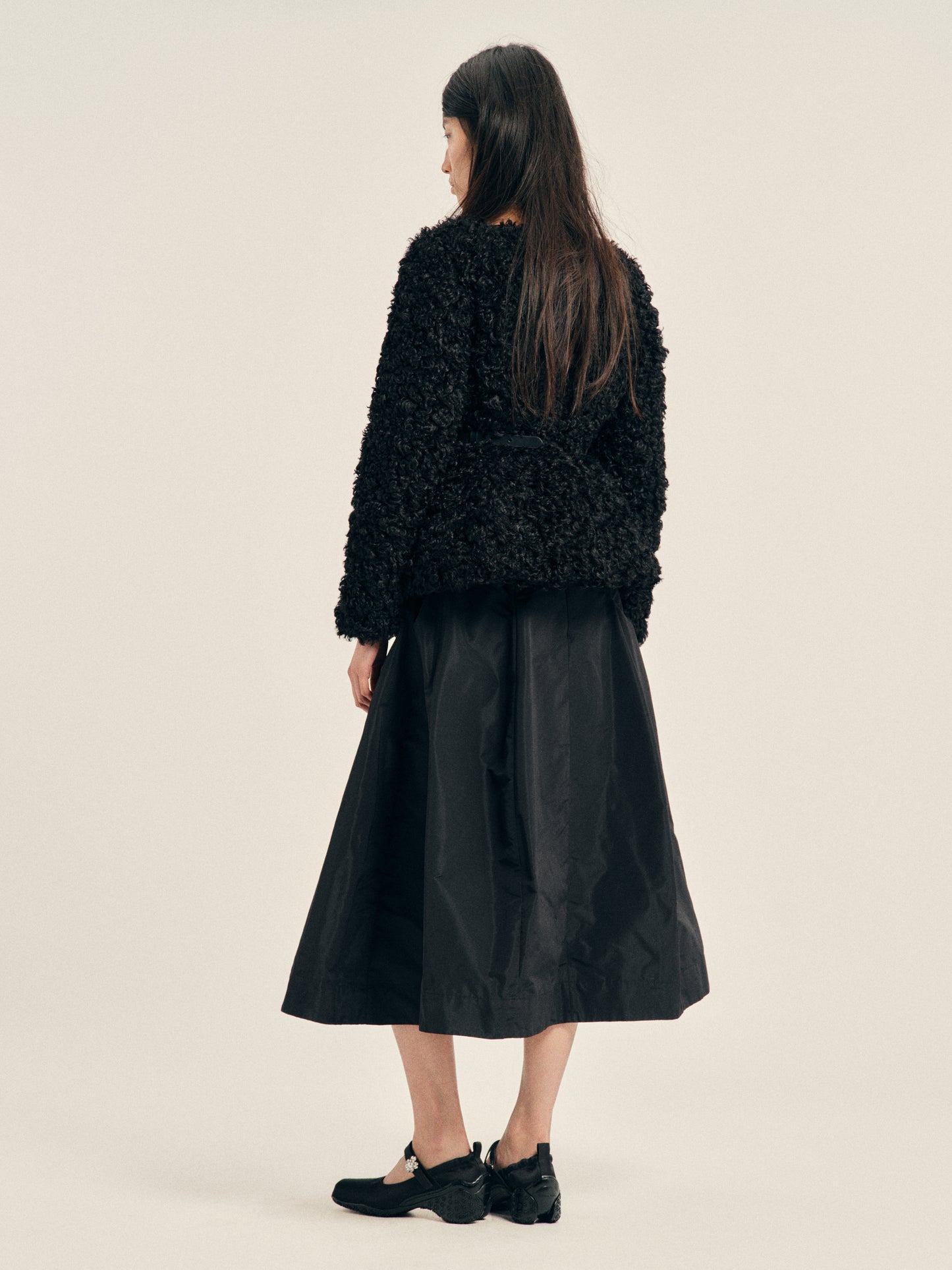 Faux Fur Round Sculpt Bustle Jacket
