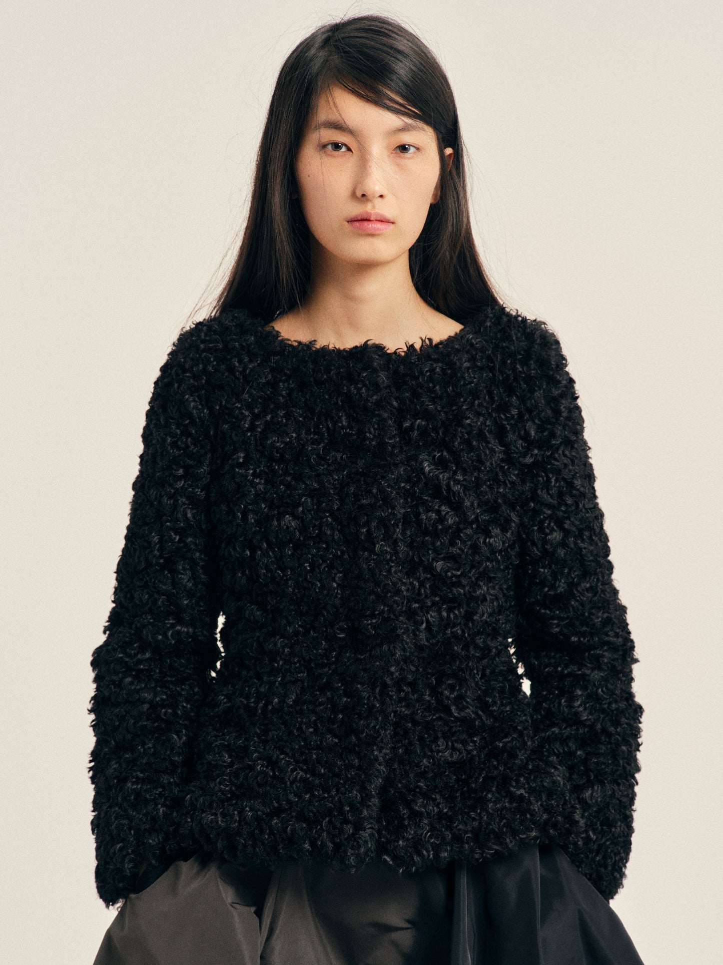 Faux Fur Round Sculpt Bustle Jacket