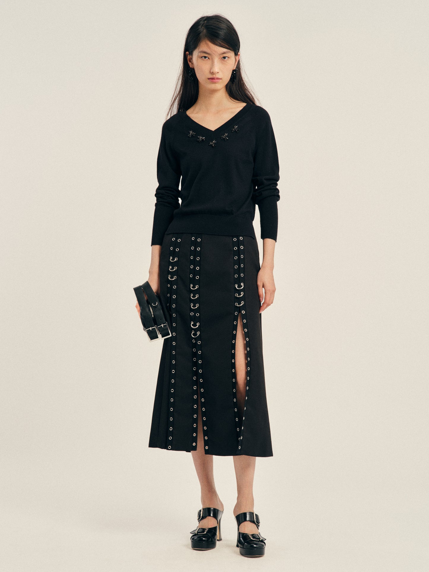 Grommet Ring Sculpt Ripple Skirt