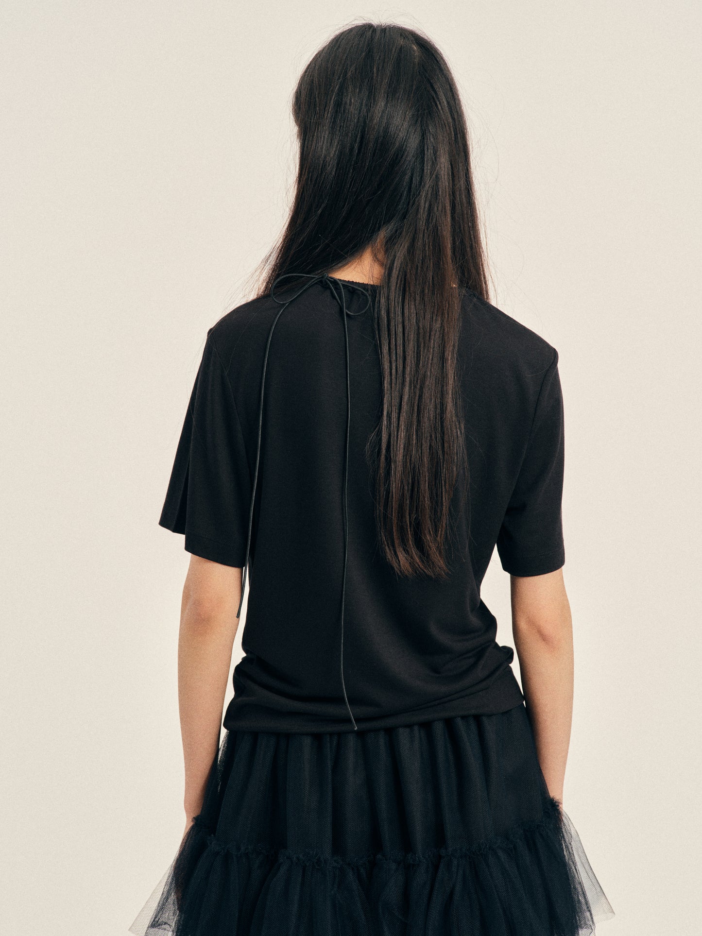 Cord Neck Easy T-Shirt