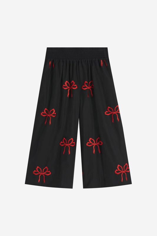 Bow Embroidered Boxing Shorts