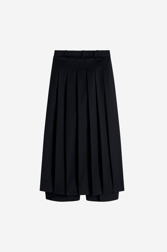 Pleated Apron Overlay Trousers