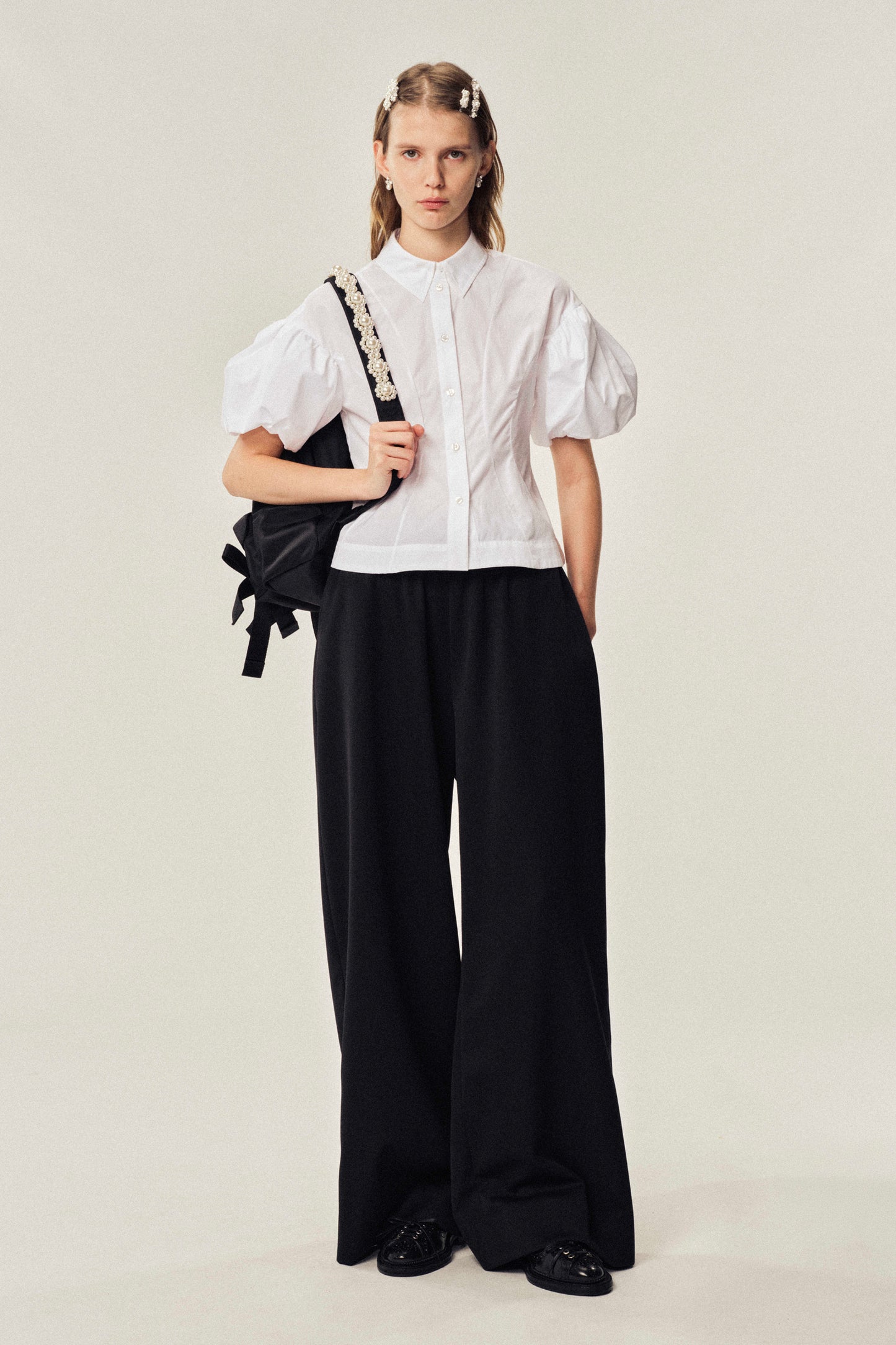 Wide Leg Drawstring Trousers