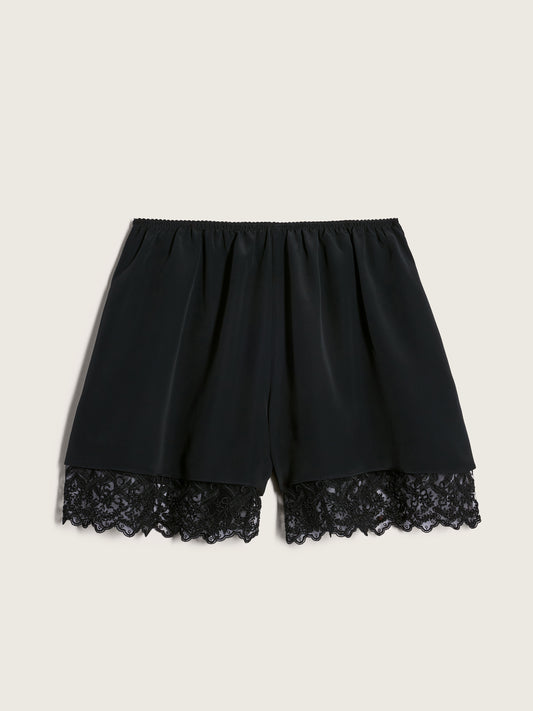 Lace Trim Negligee Shorts