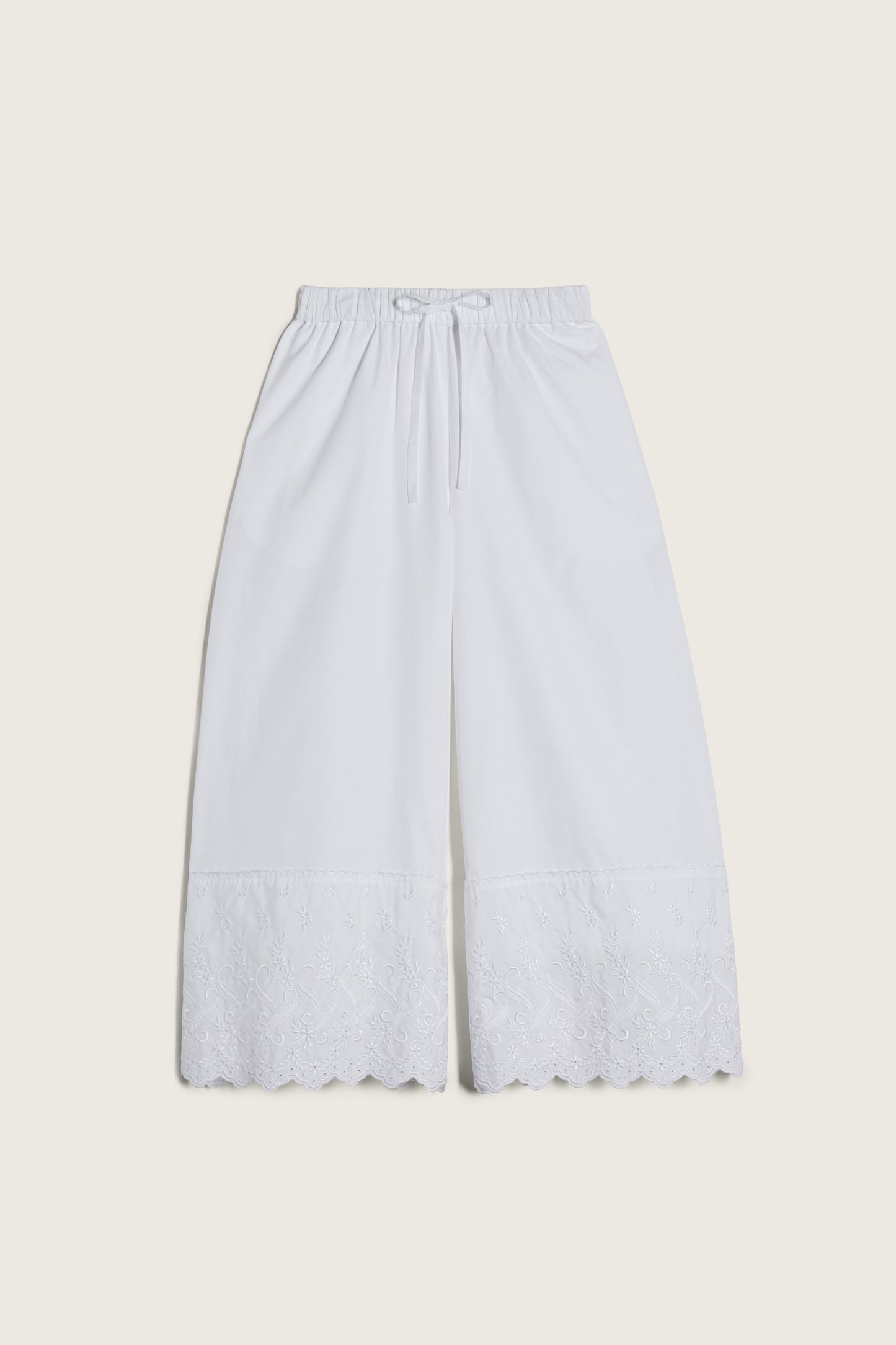 Cropped Trim Easy Trousers