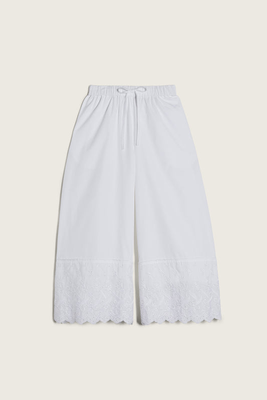 Cropped Trim Easy Trousers